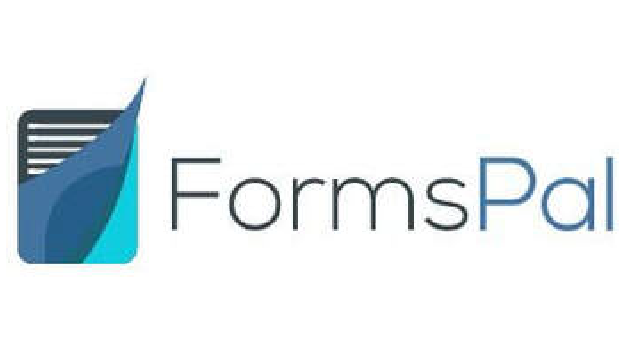 FormsPal logo with a stylized blue graphic of a paper and a checkmark.