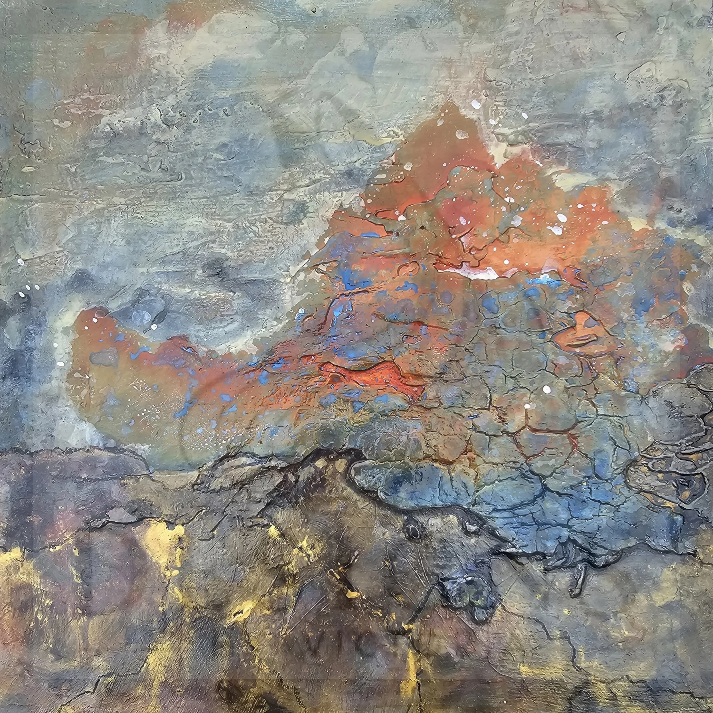 "SEASPRAY" 10X10" Mixed media on canvas board 2025