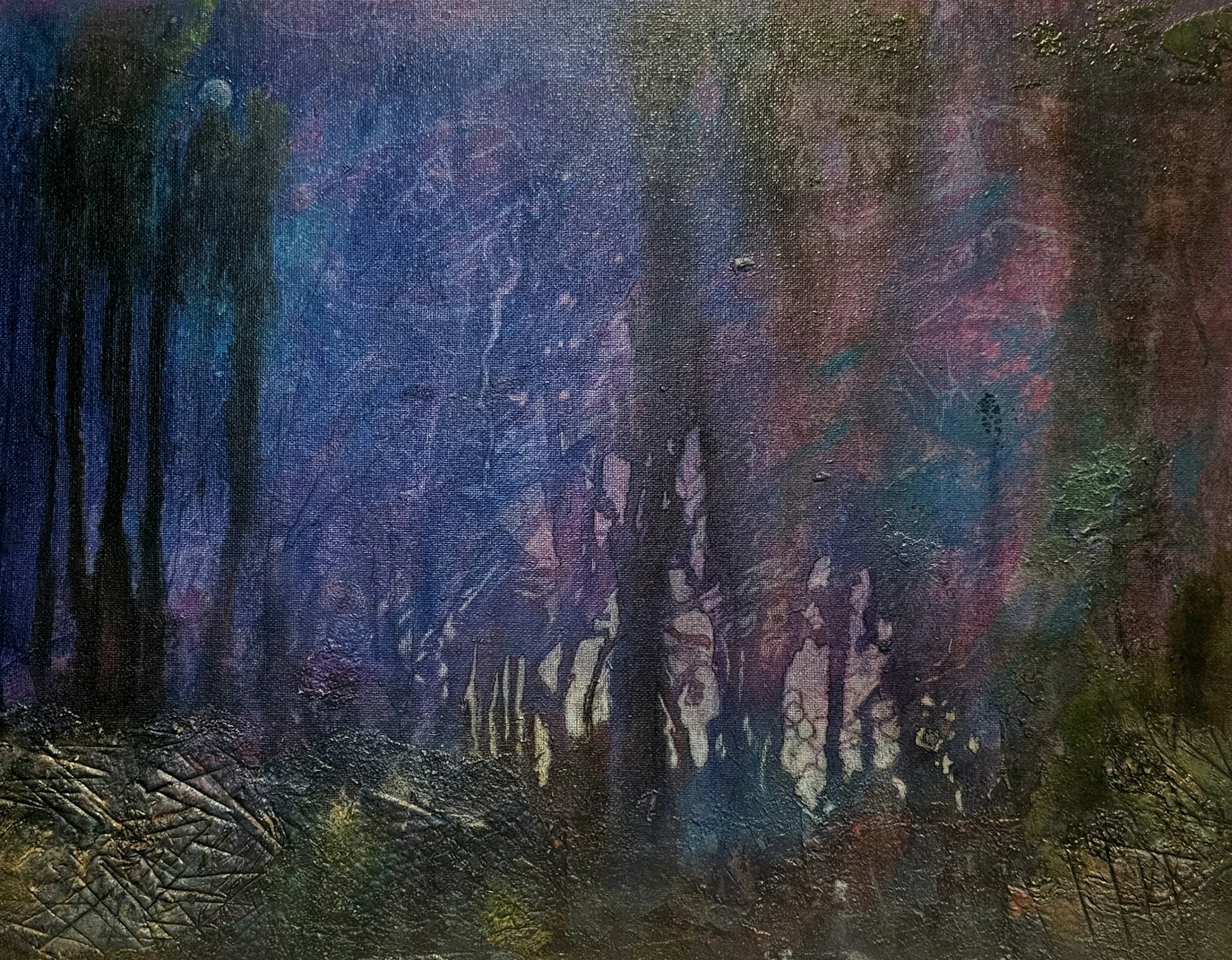 'PHOSPHOR" Acrylic and pencil on canvas board (2026)