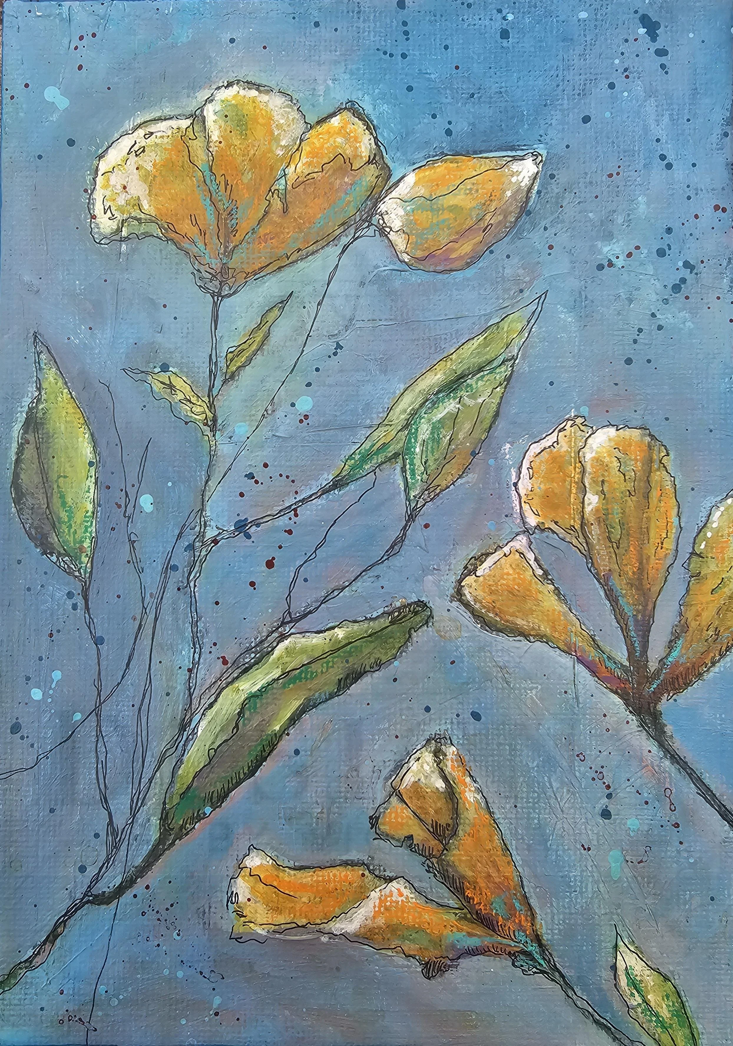 "JUST A MOMENT" 7X5" Mixed media on canvas 2025