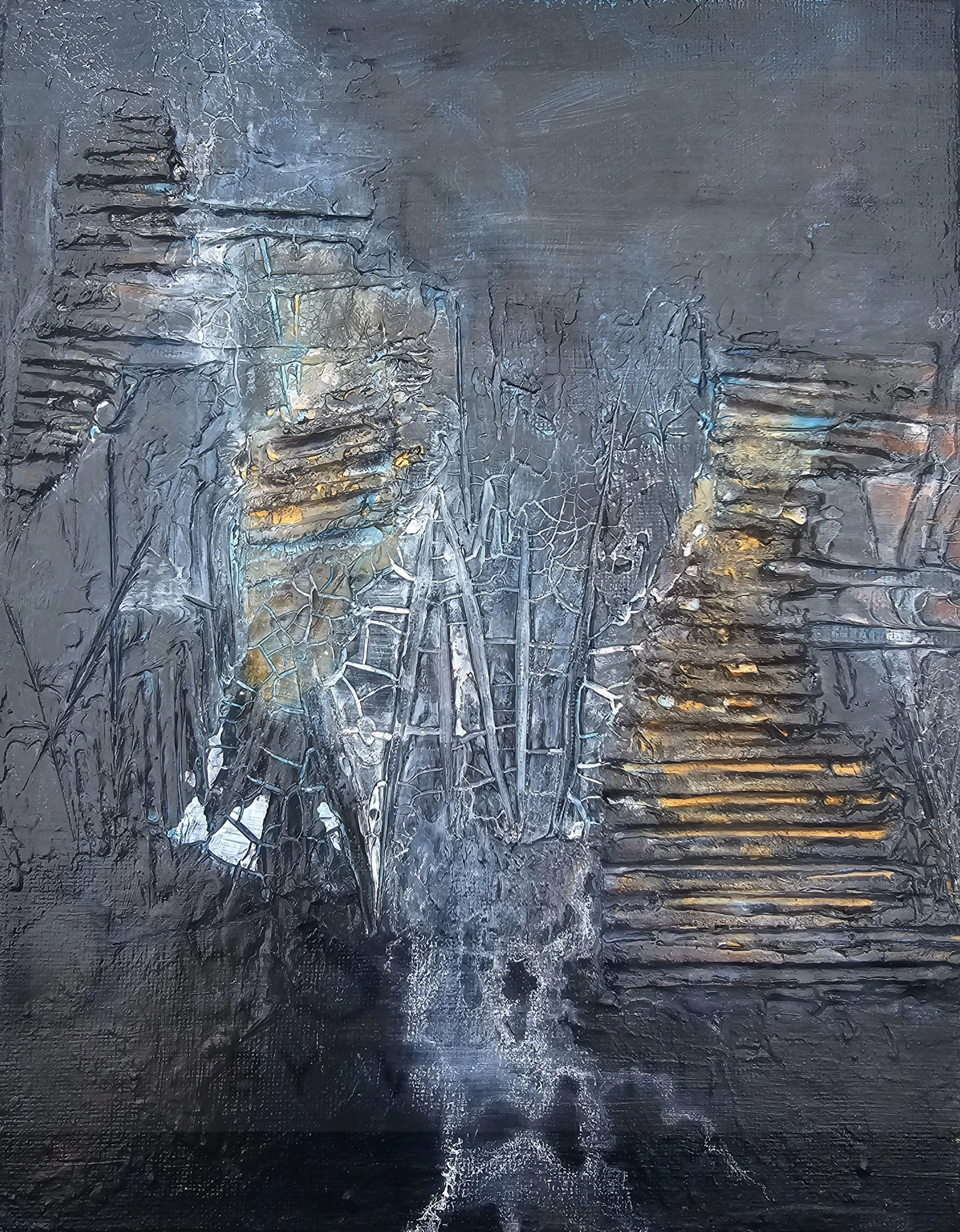 "STATIC" 10X8" Mixed media on canvas 2025