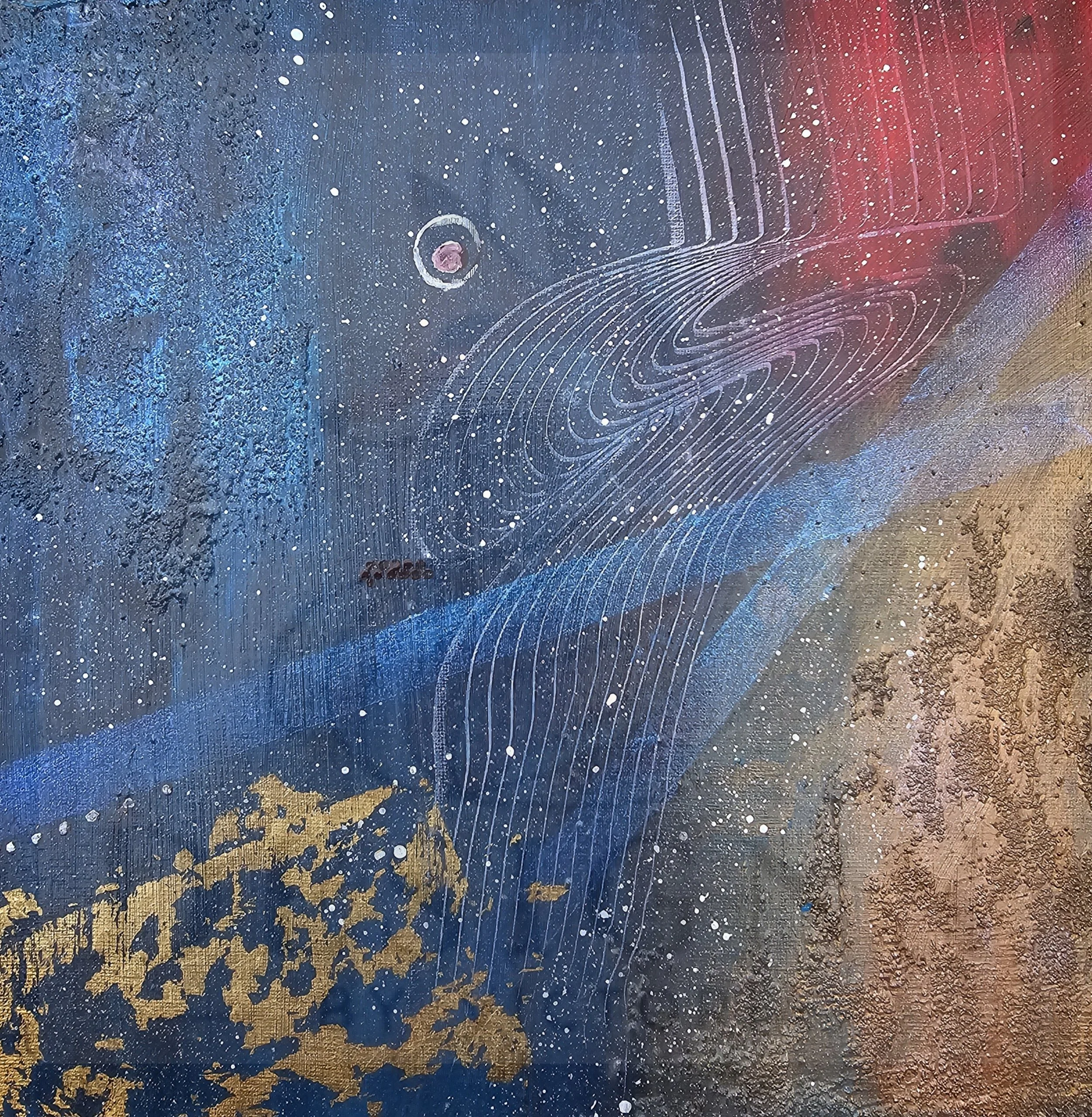 "COSMIC DRIFT" 12X12" Mixed media on canvas 2019