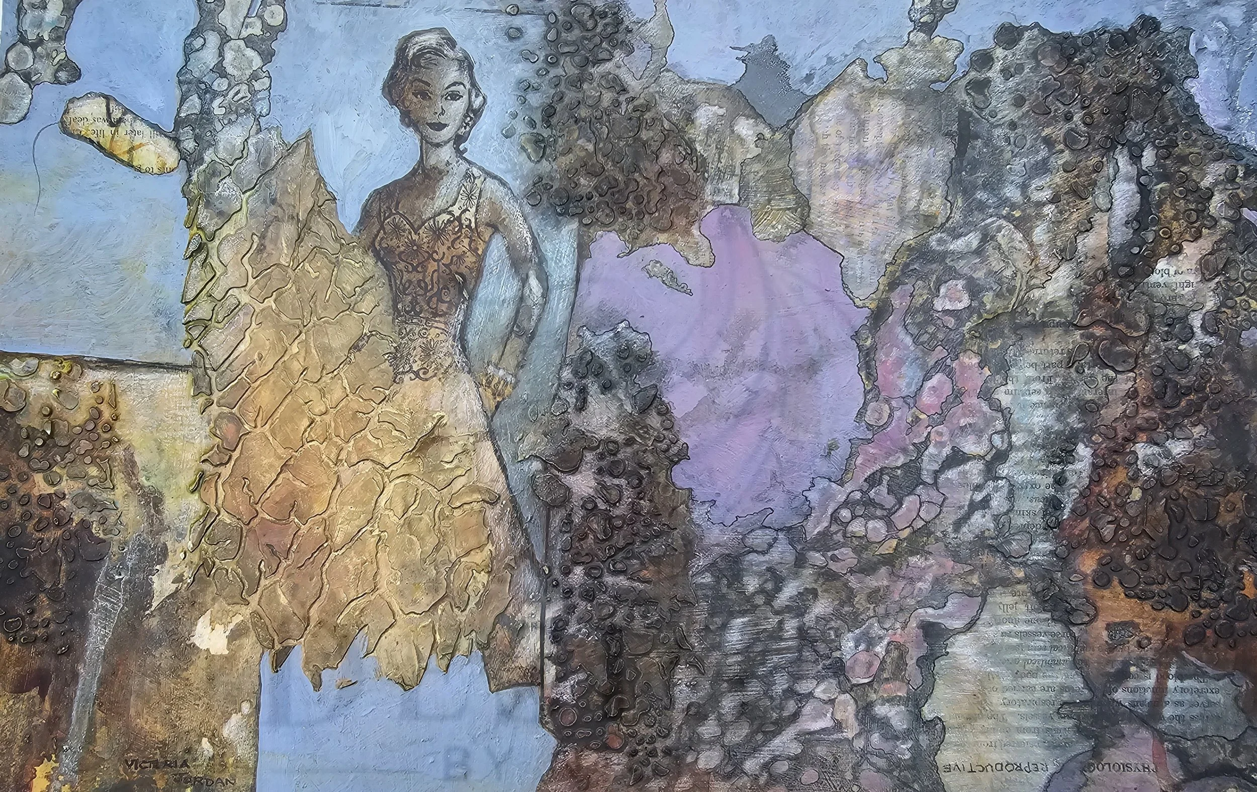 "THE CALLING" 12X18" Mixed media on paper 2025