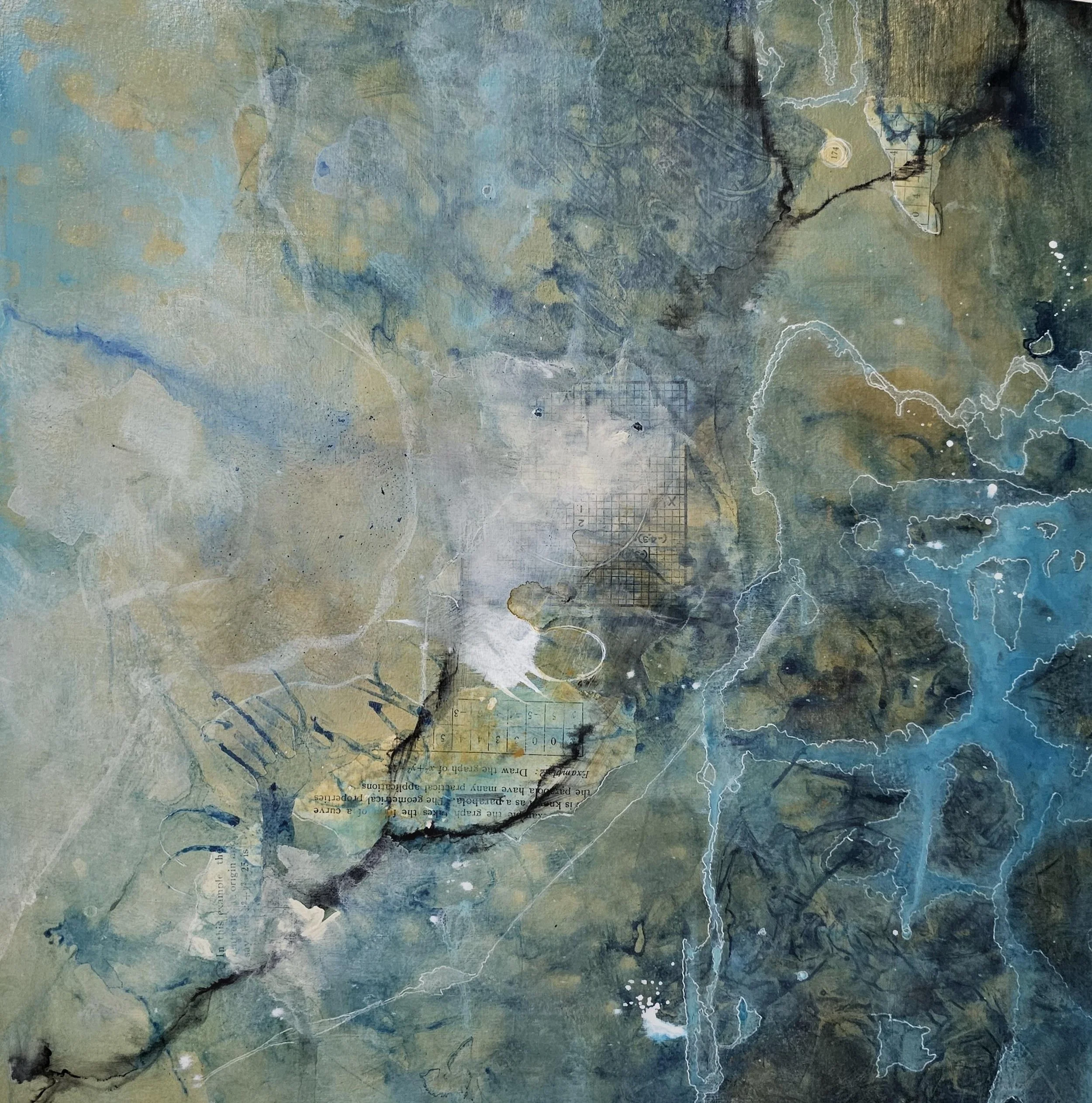 "UNTITLED" 16X16" Mixed media on paper 2025