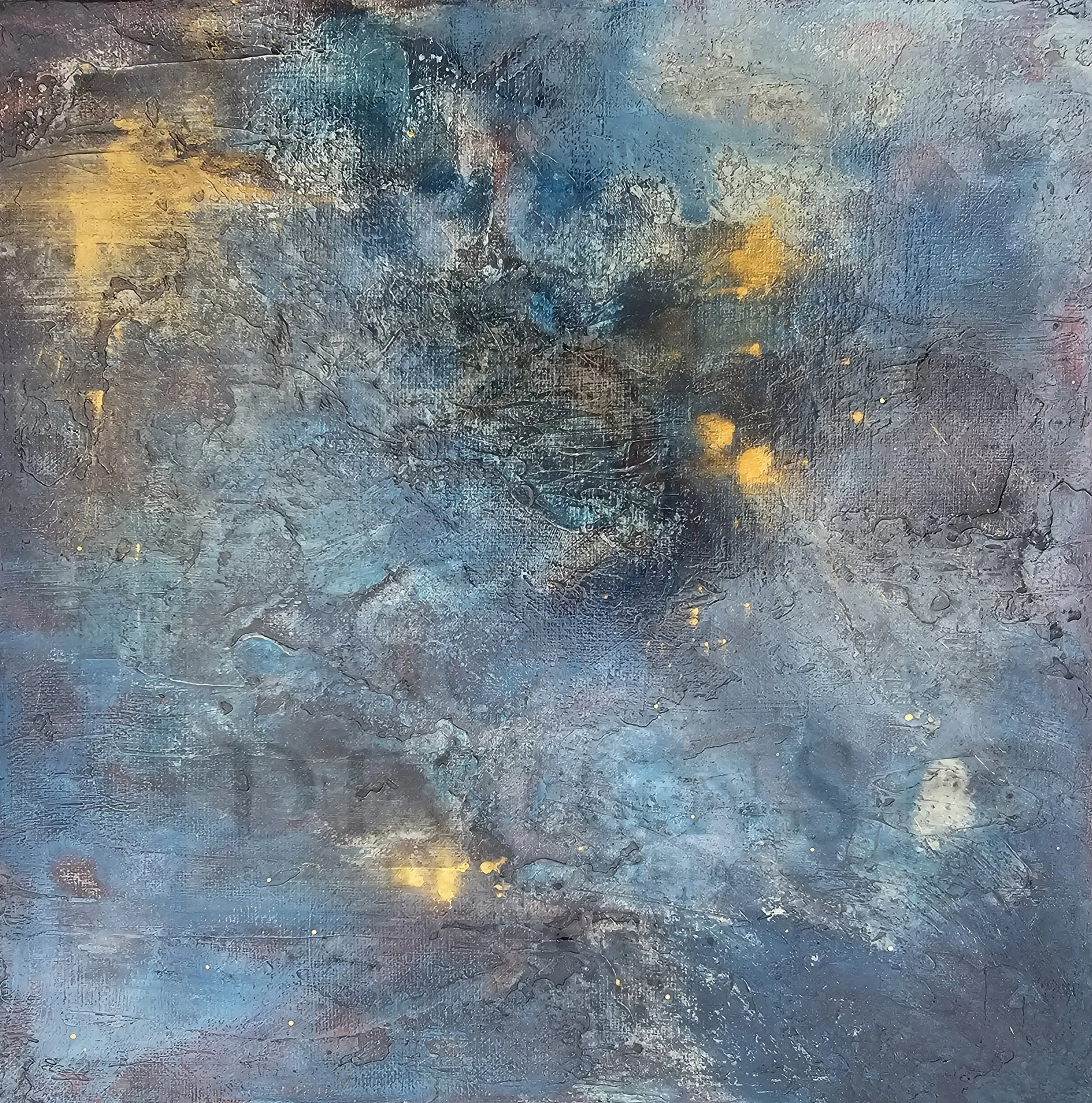 "SPELUNKING" 12X12" Mixed media on canvas 2020