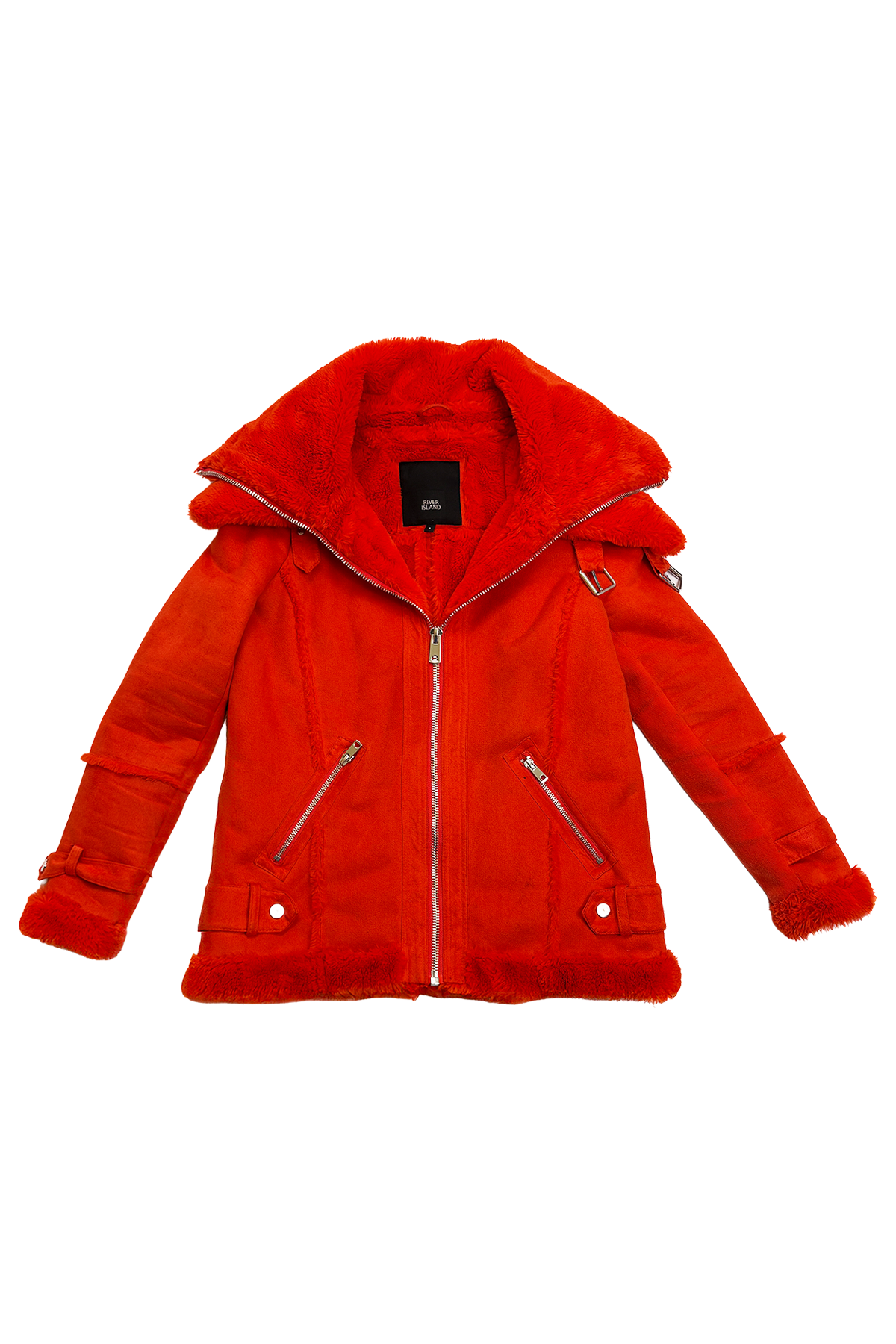 Orange Suede Moto Jacket