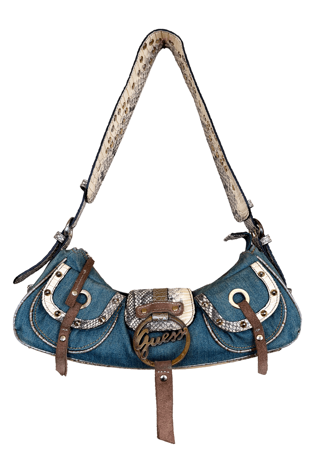 Guess Mixed Media Shoulder Bag