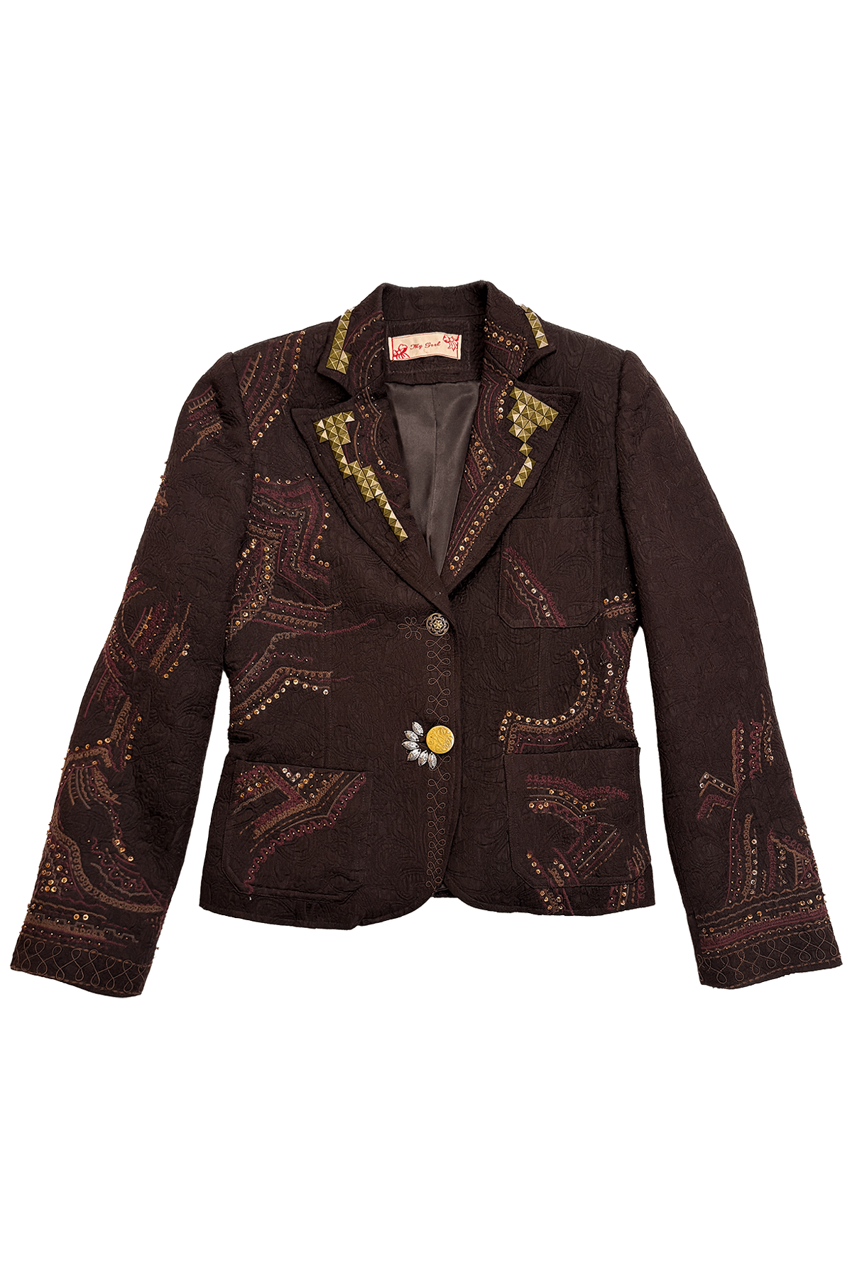 Embellished Matelassé Blazer