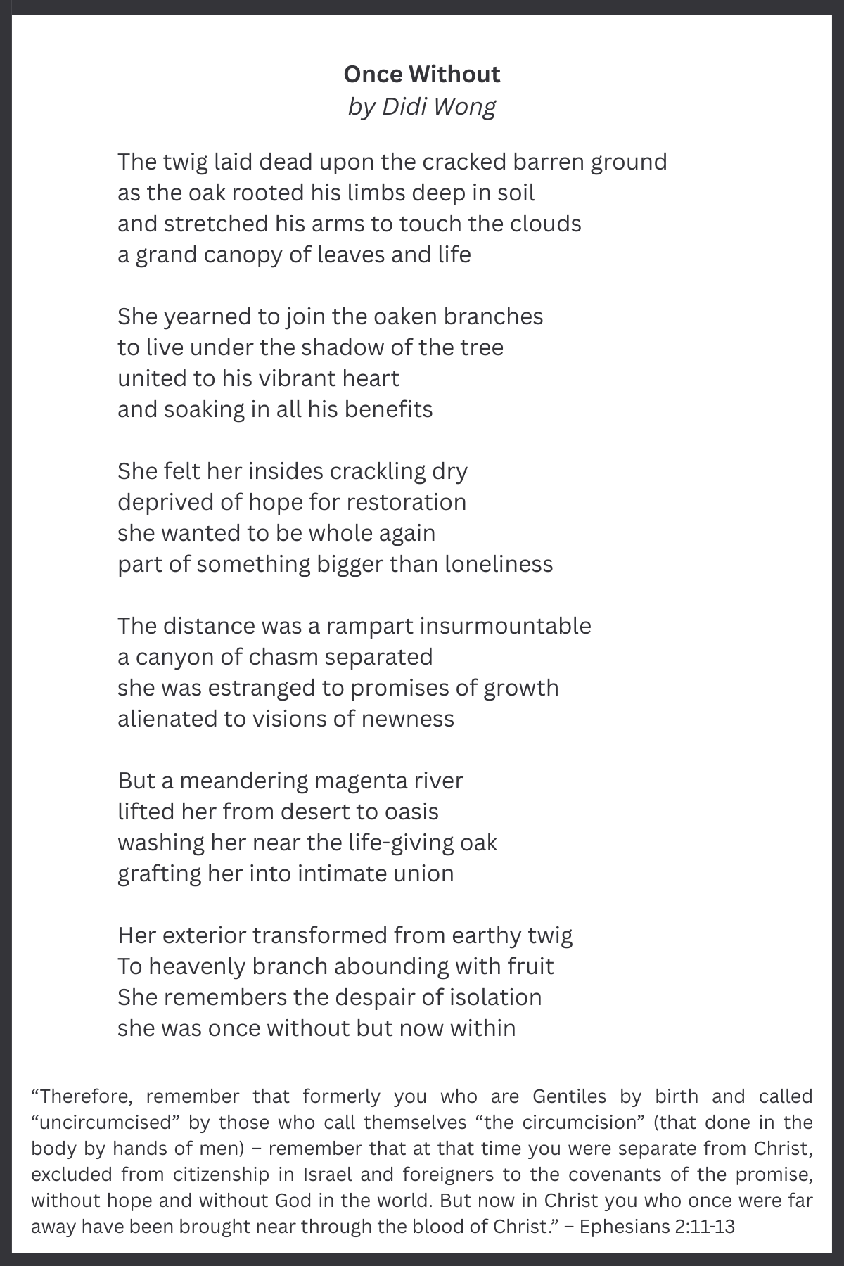 Once Without by Didi Wong