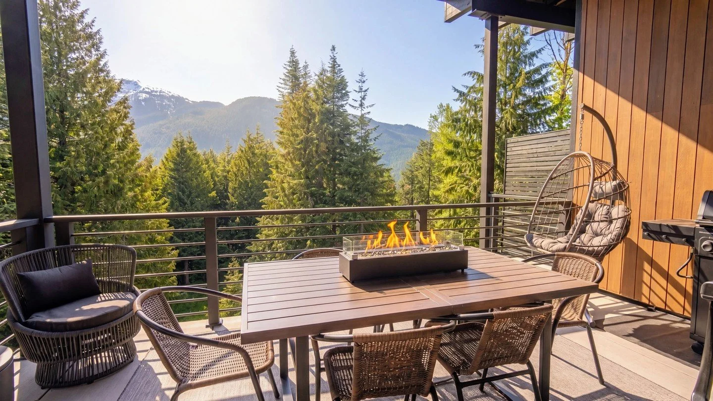 Summer is calling at Snoqualmie Pass. Our deck is officially ready for the season! Take a spin in our new swivel armchairs or settle into the hanging egg chair to soak in those Cascades views from Hyak. Book your summer basecamp now. #TheMountainside