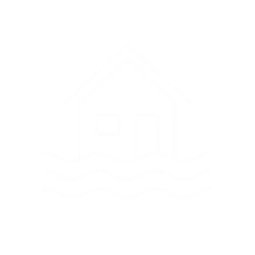 Flood hazard icon for coastal homes affected by sea level rise and storm flooding