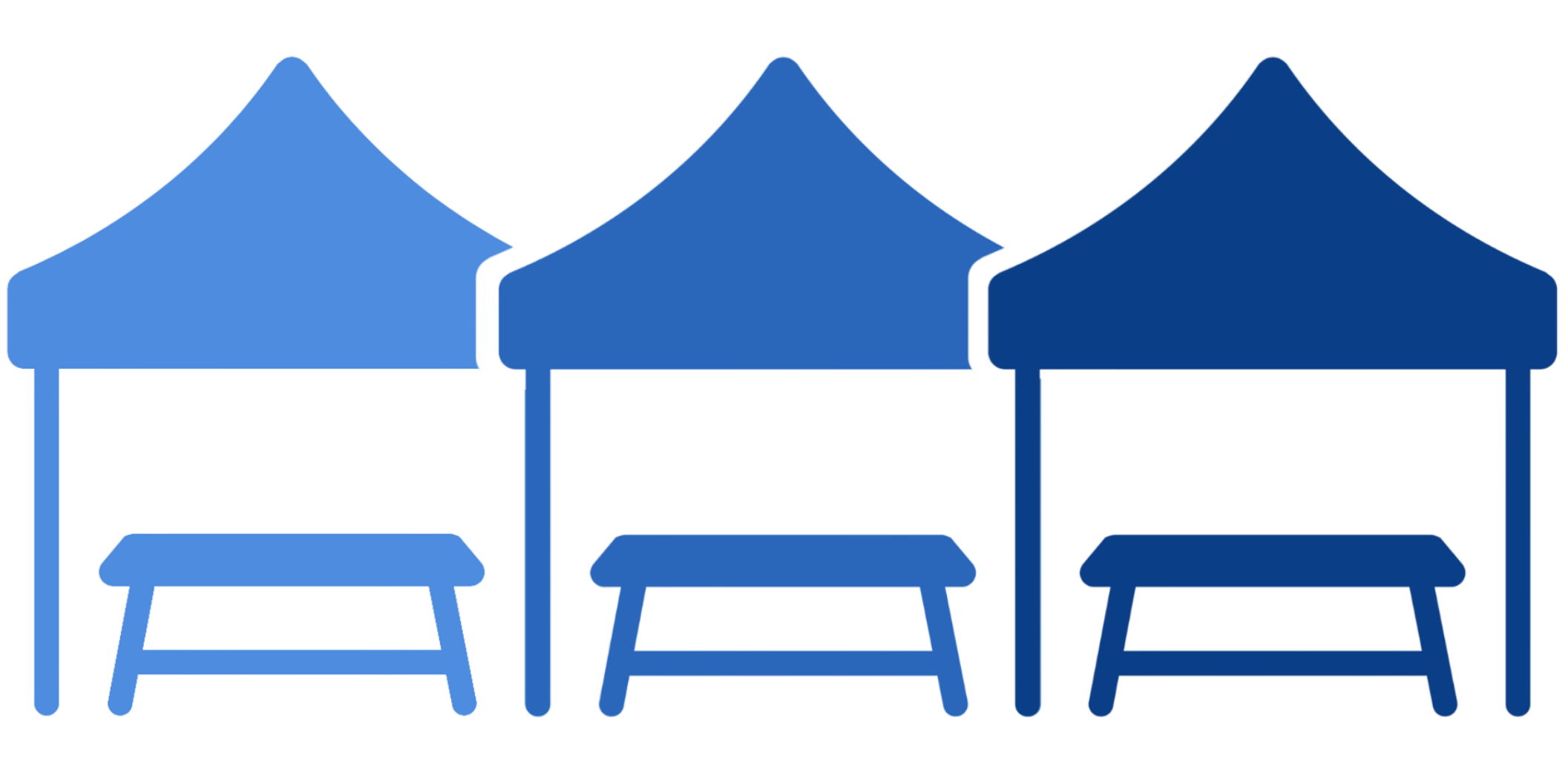 Logo de carpaastur con 3 carpas de color azul