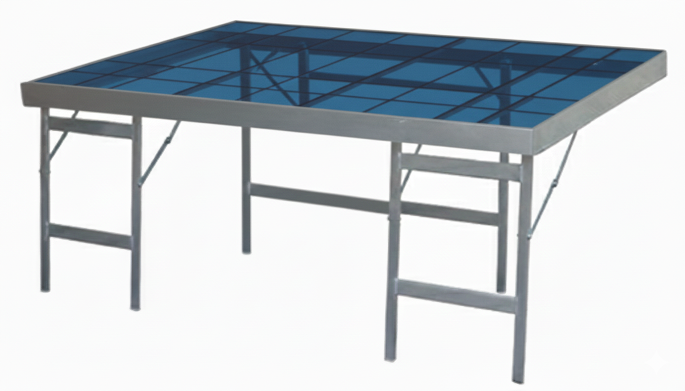 Mesa de aluminio grande con posible personalización de tamaño lista para usar en mercado o entornos industriales