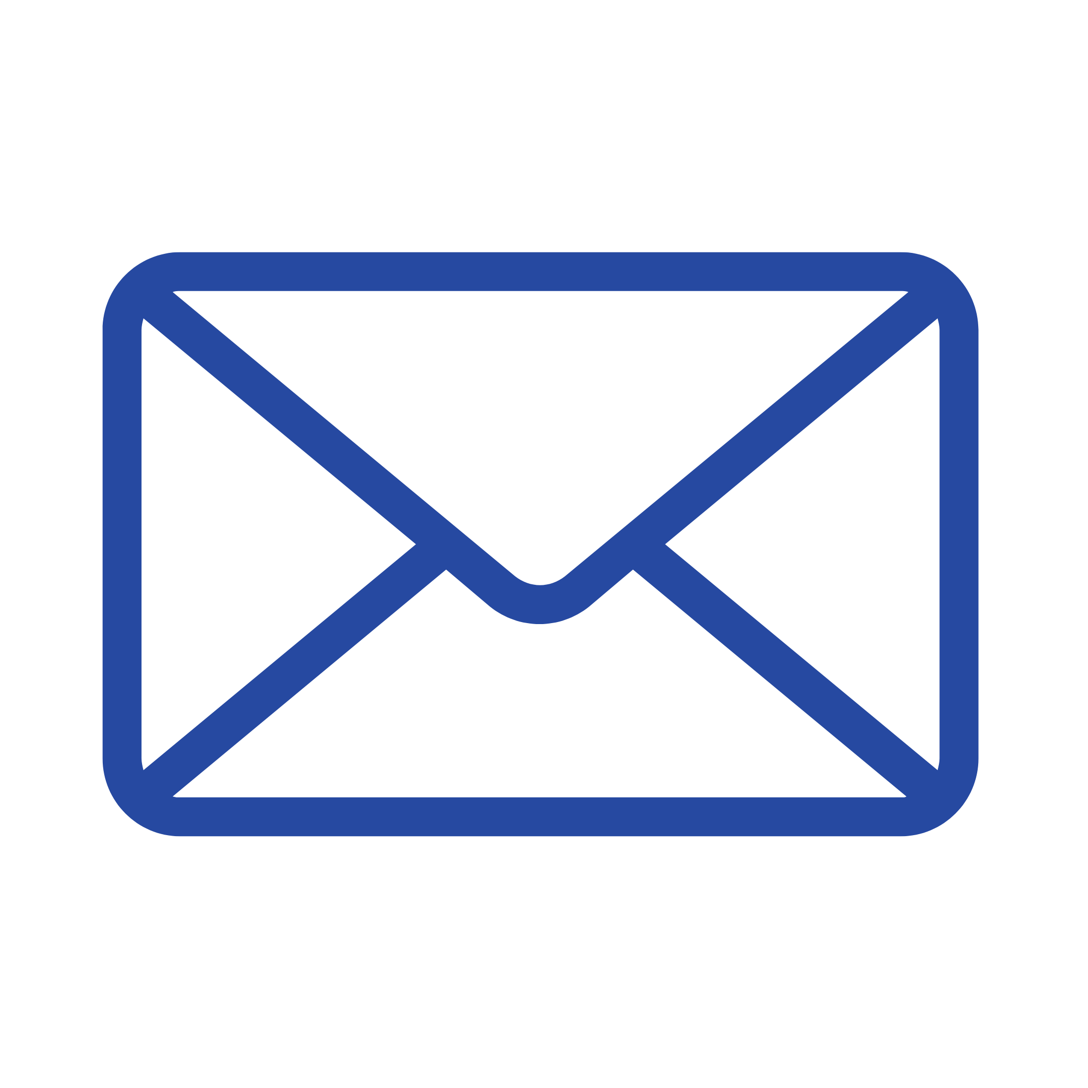 Icono de un sobre de correo en color azul representando correo o email