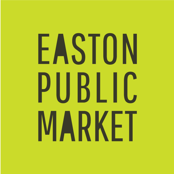 Green sign with black text that reads 'EASTON PUBLIC MARKET'