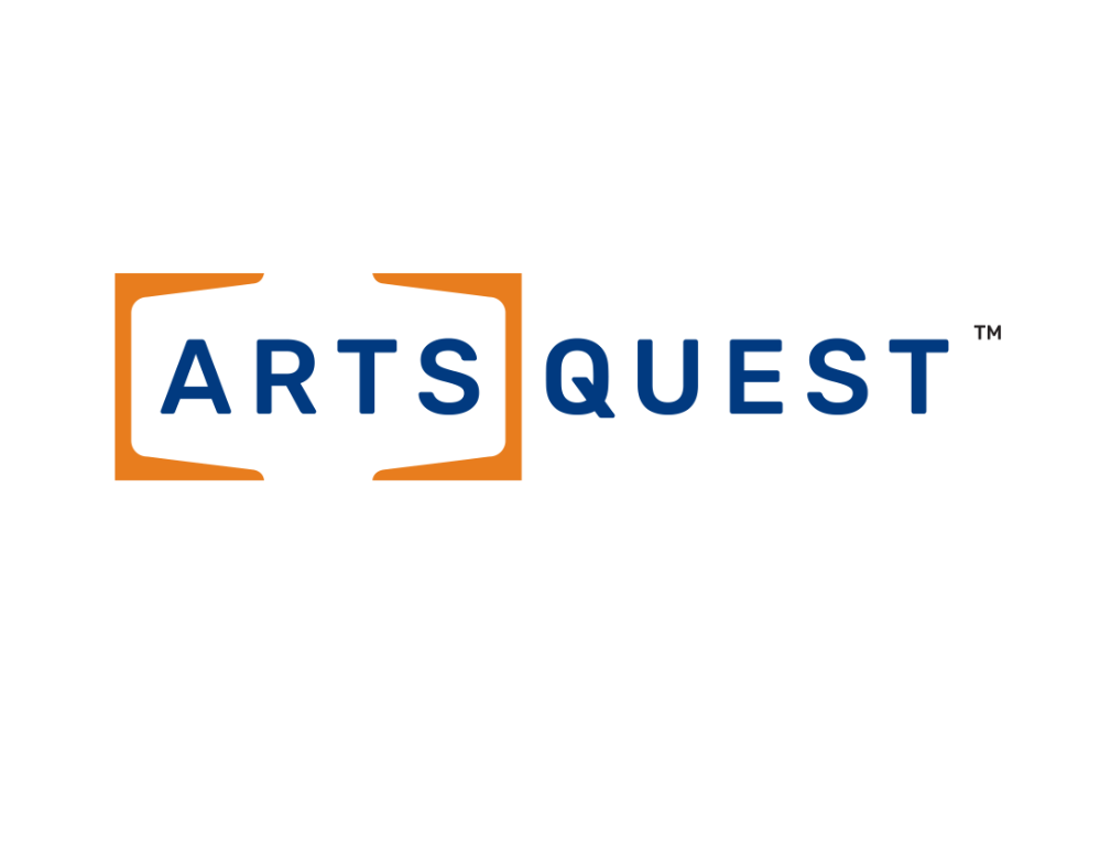 ArtsQuest logo with orange brackets around the words 'ARTS QUEST' in blue text.