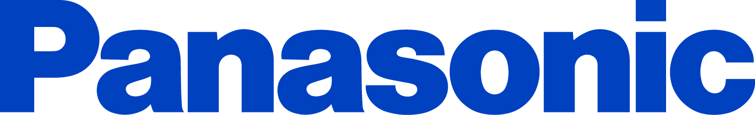 The image displays the large, bold blue logo of Panasonic.