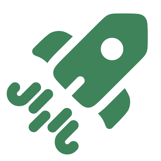 Icon of a handshake with a rocket, symbolizing partnership or collaboration in a space or tech context.