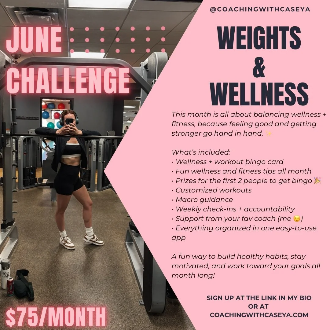WEIGHTS &amp; WELLNESS ✨

Because feeling your best isn&rsquo;t just about the gym, it&rsquo;s about your mindset, habits, confidence, and how you take care of yourself as a whole. 🩷

This challenge combines fitness + wellness to help you:
💪🏼 Buil