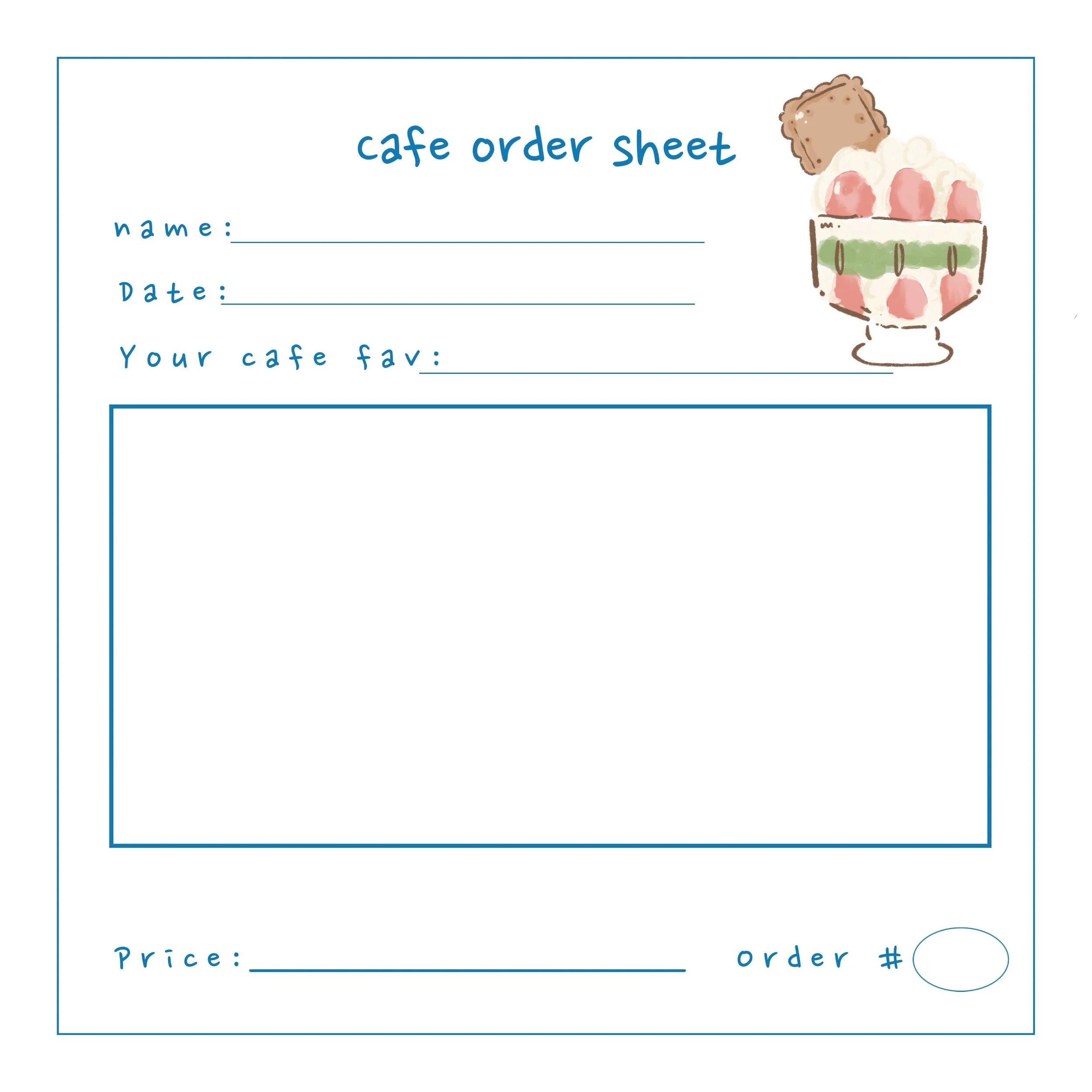 Cafe Order Sheet