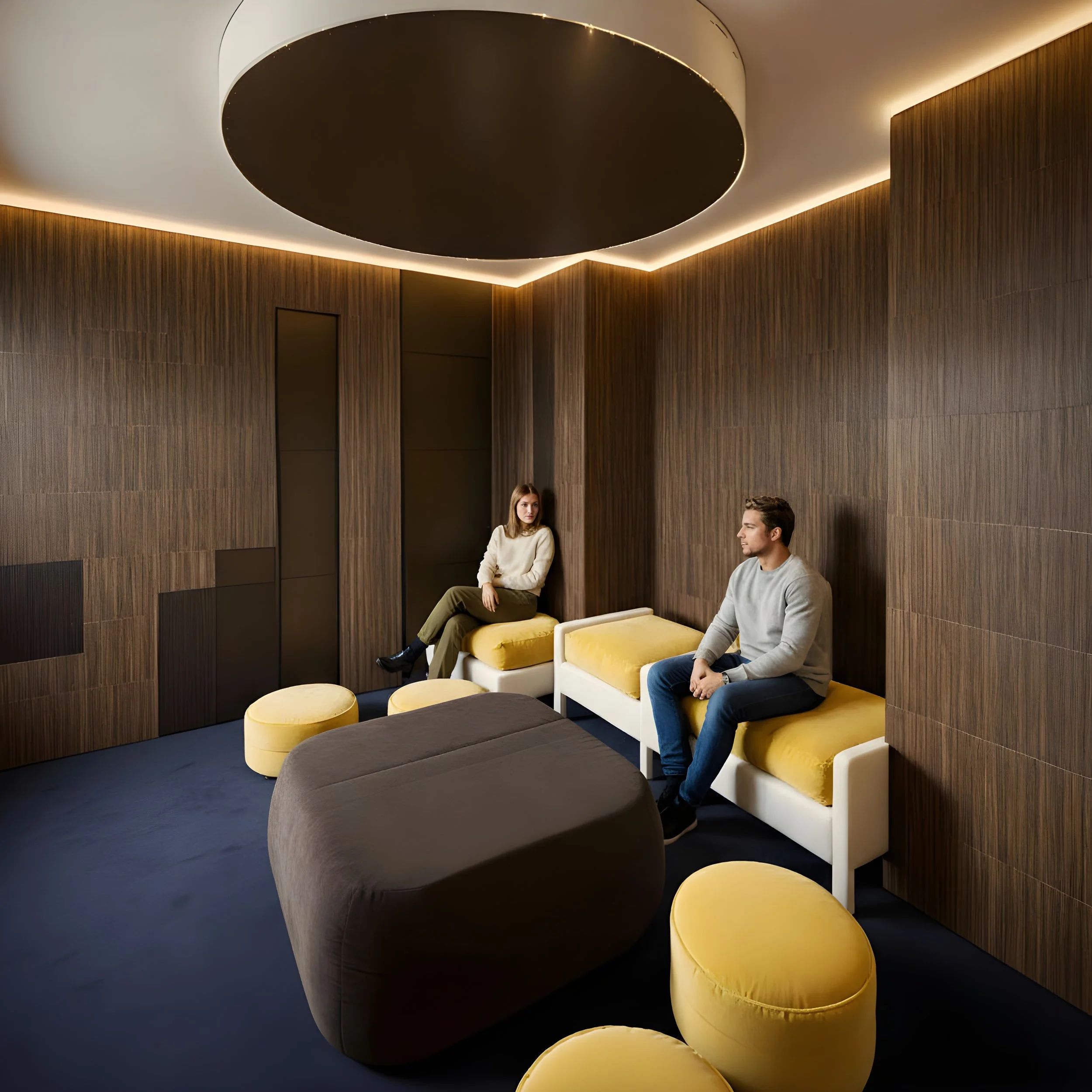 Sensory Room with acoustic wall panels and ambient lighting