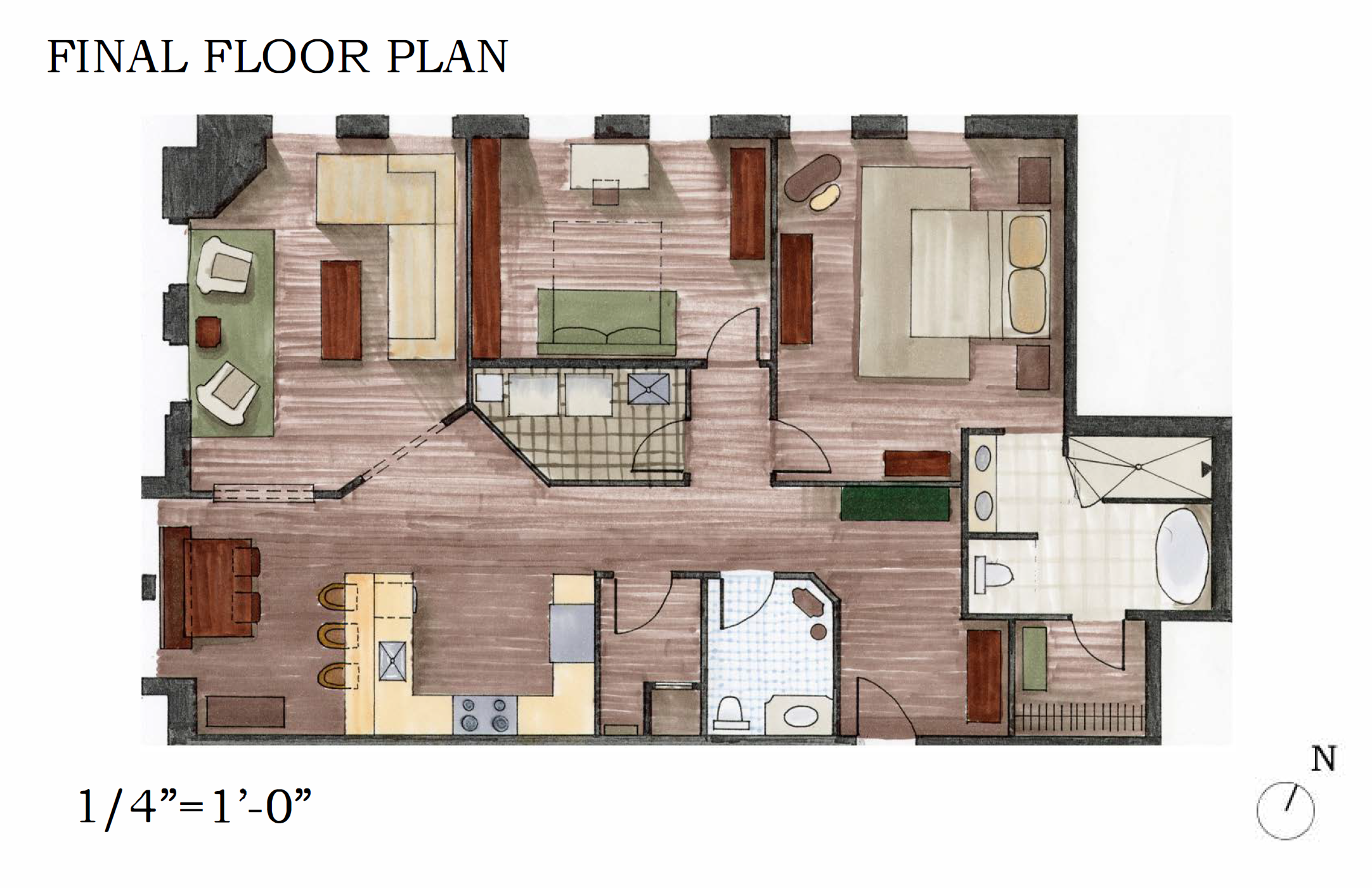 Hand-Rendered floor plan