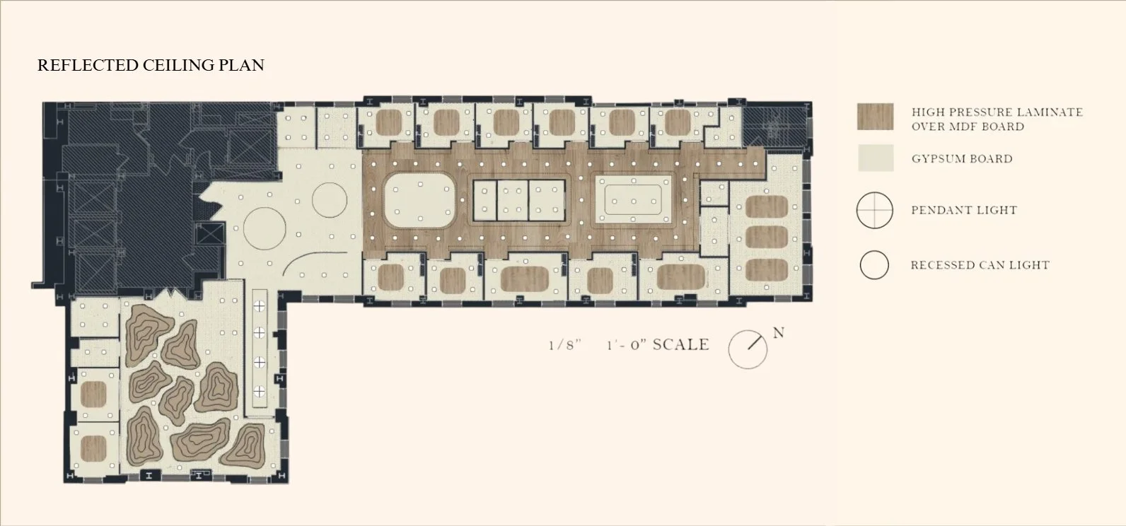 Reflected Ceiling Plan with material legend