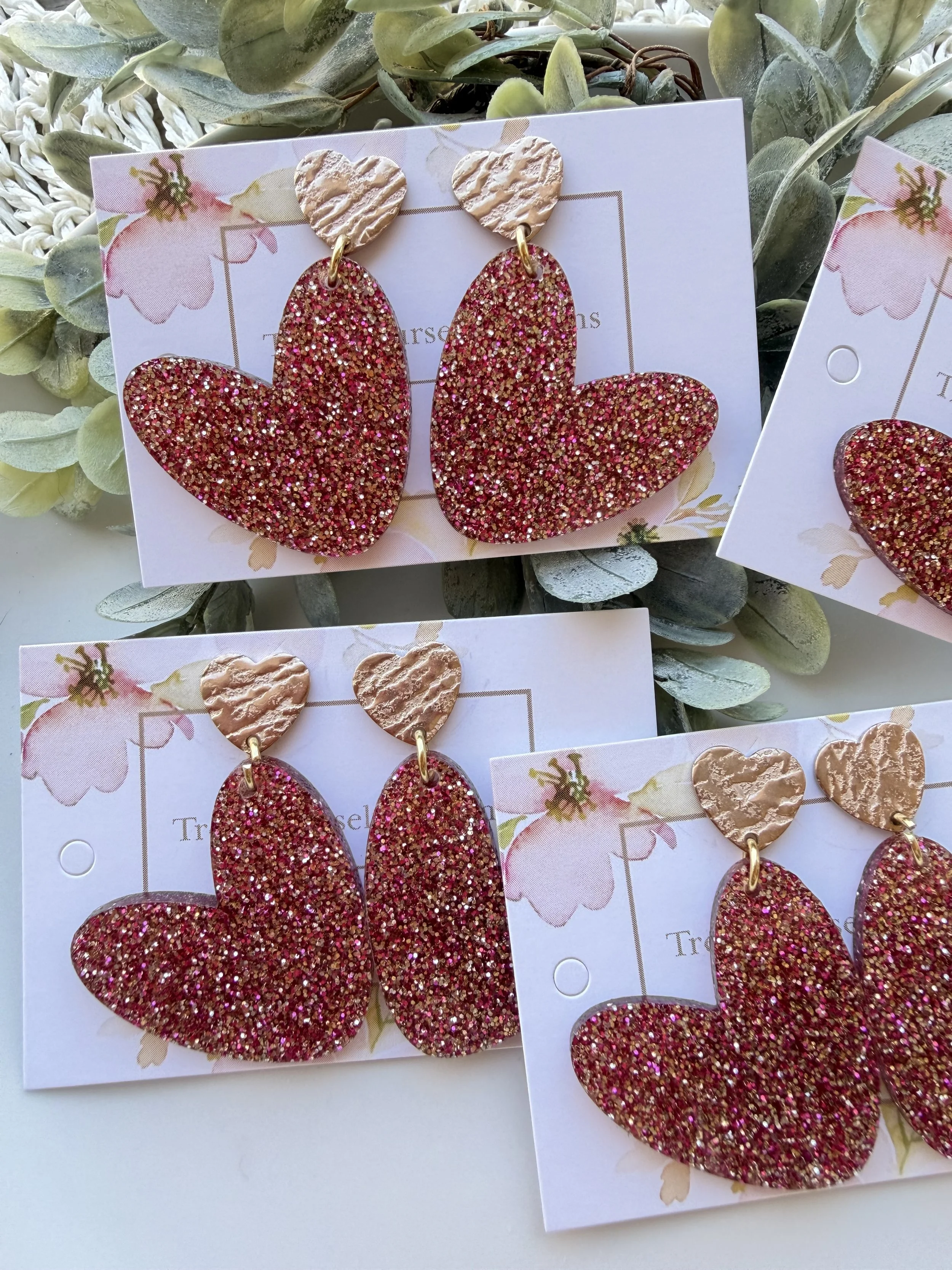 Sparkly Heart Earrings