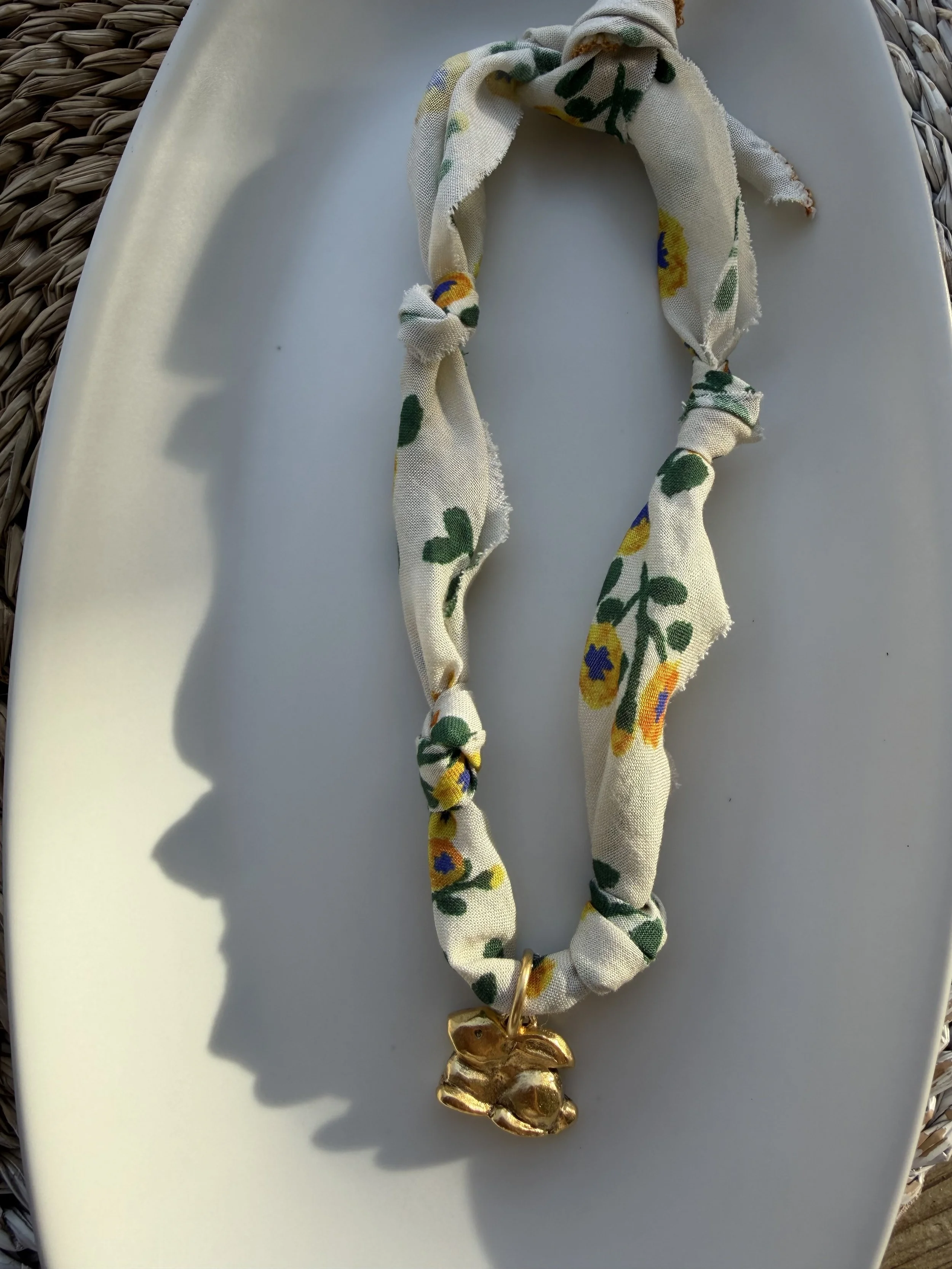 Spring Bunny Bandana Necklace