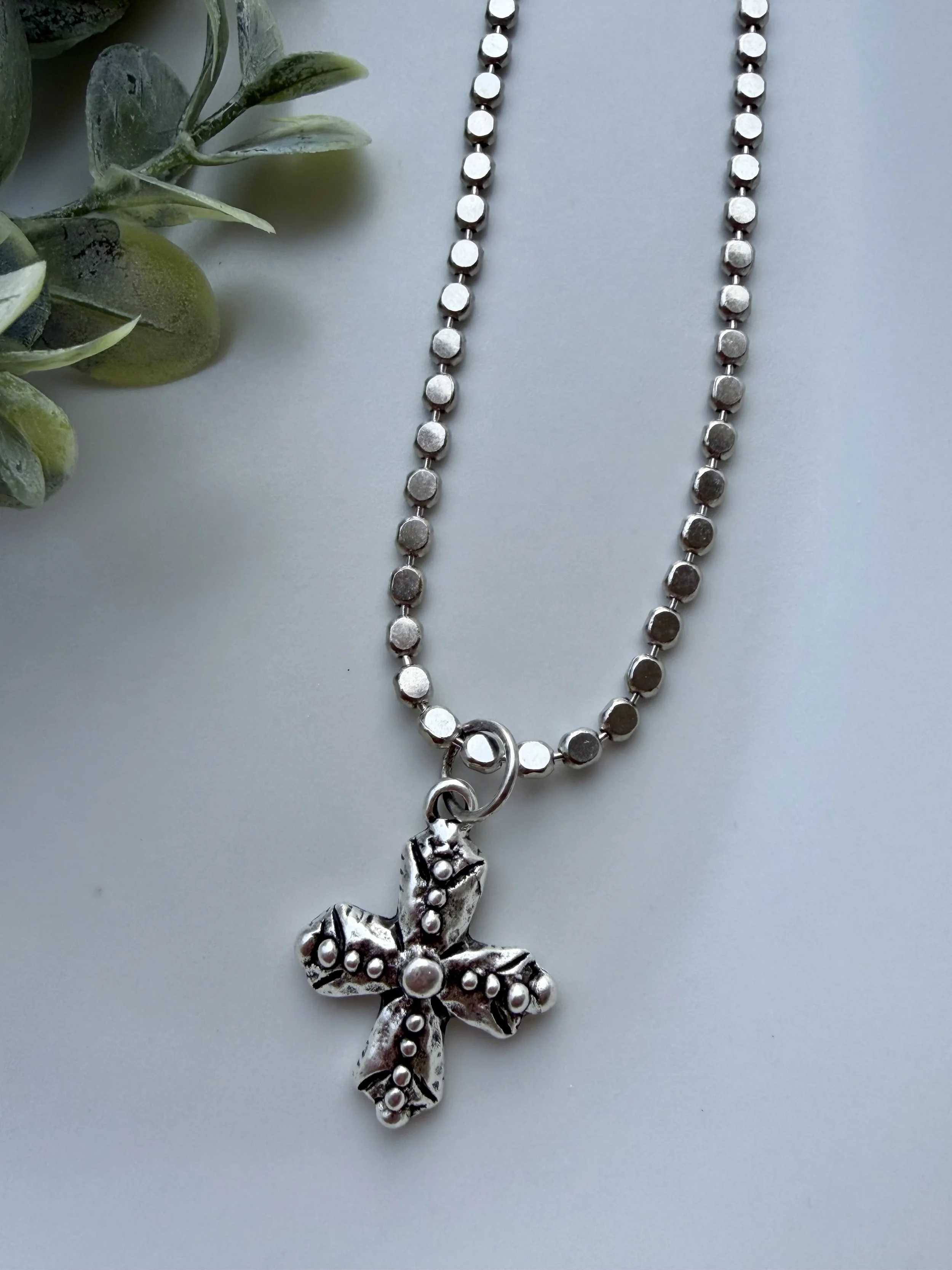 Silver Chain with Dainty Silver Cross Charm