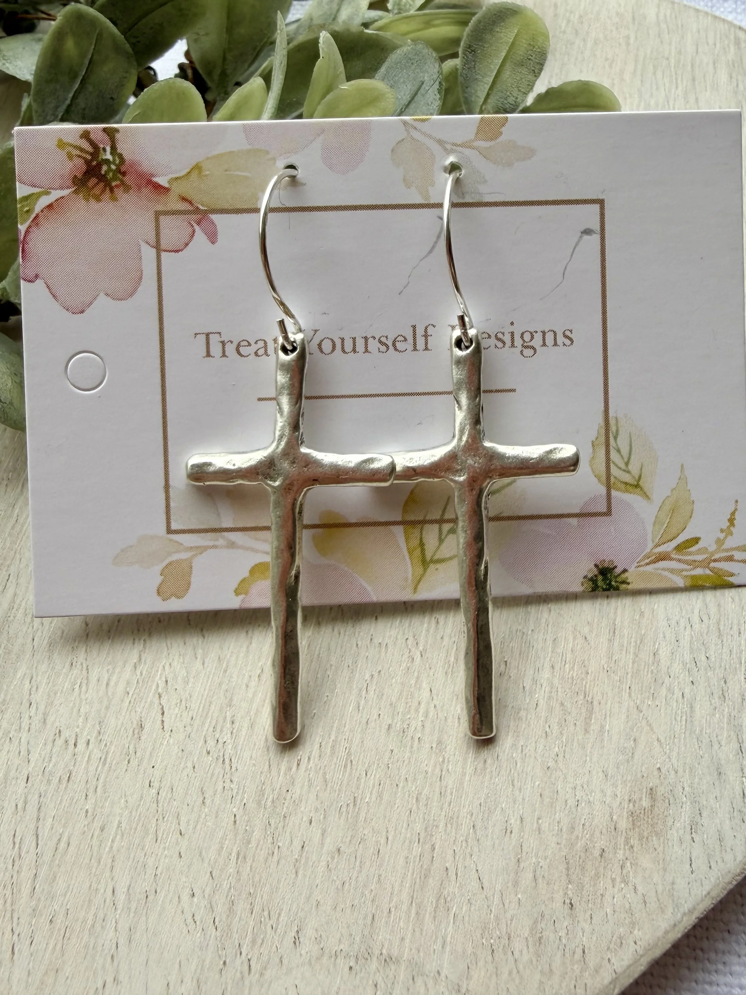 Silver Cross Earrings