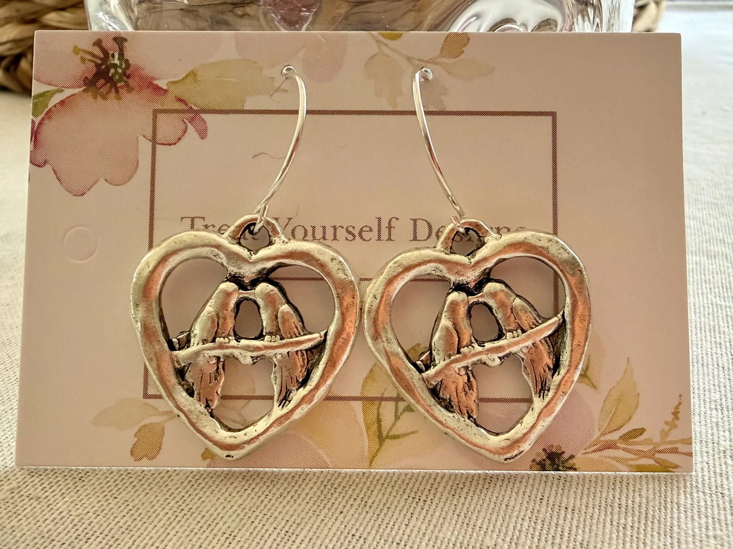 Silver Love Bird Earrings