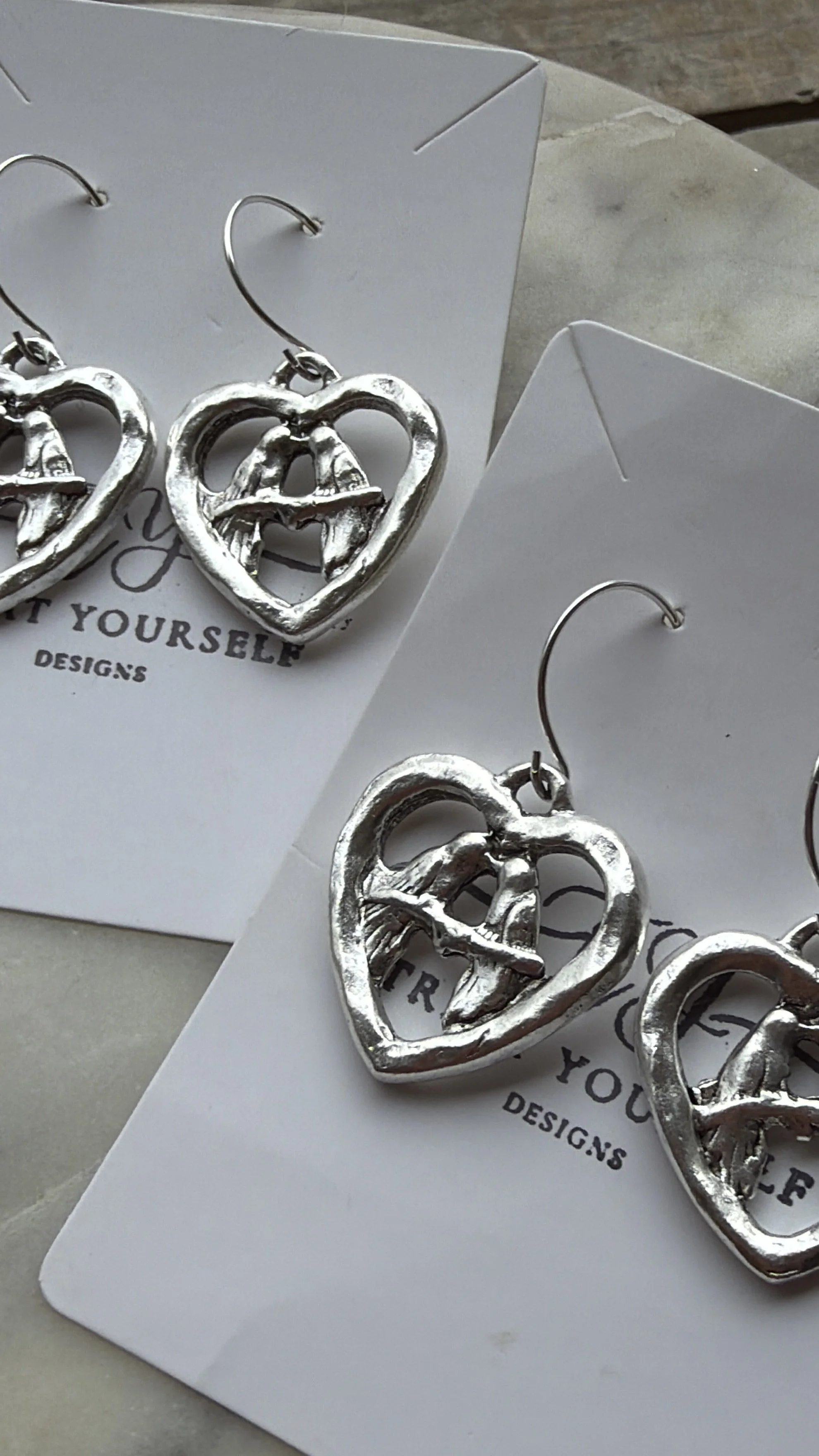 Silver Love Bird Earrings