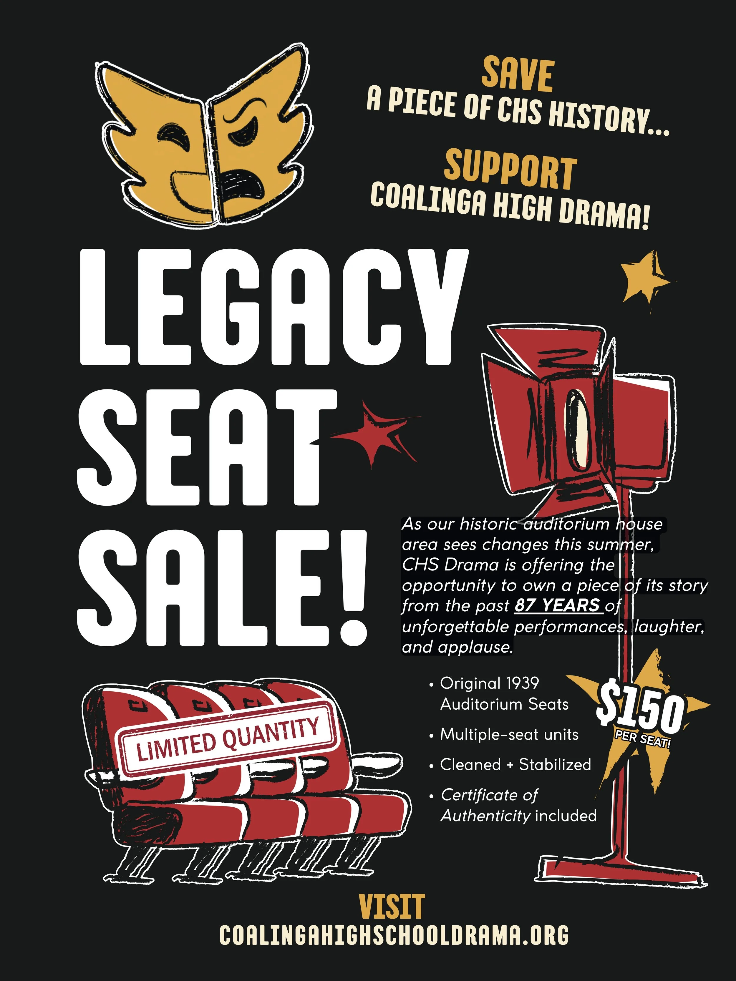 legacy seat sale vintage theatre chairs