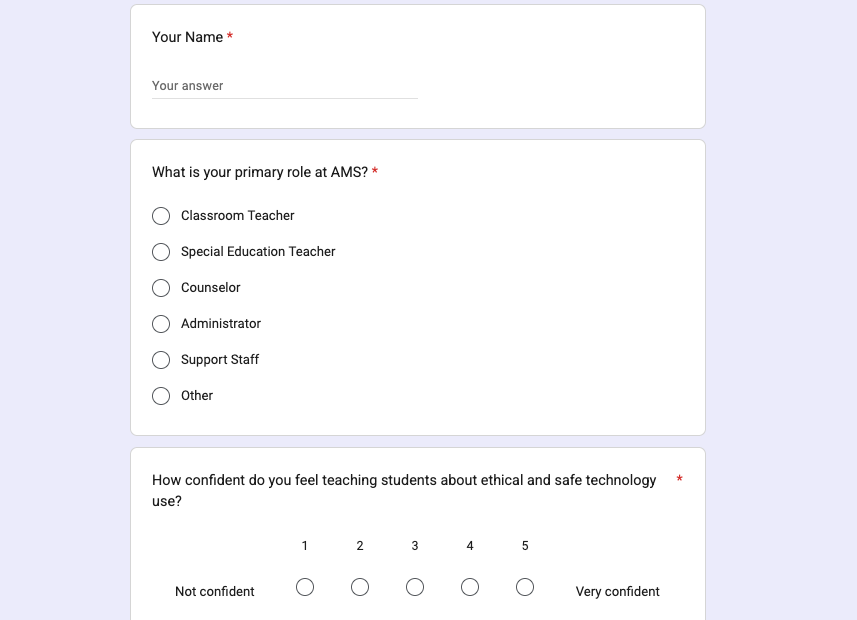 Ethical & Safe Use of Technology Survey