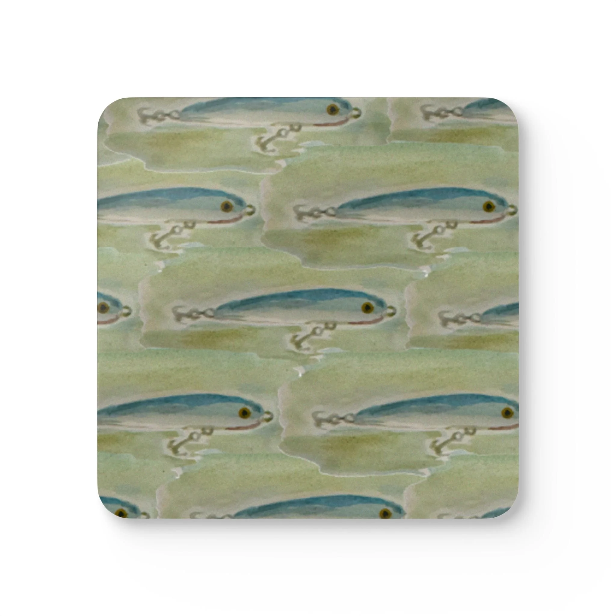 Watercolor Fishing Lure Coaster