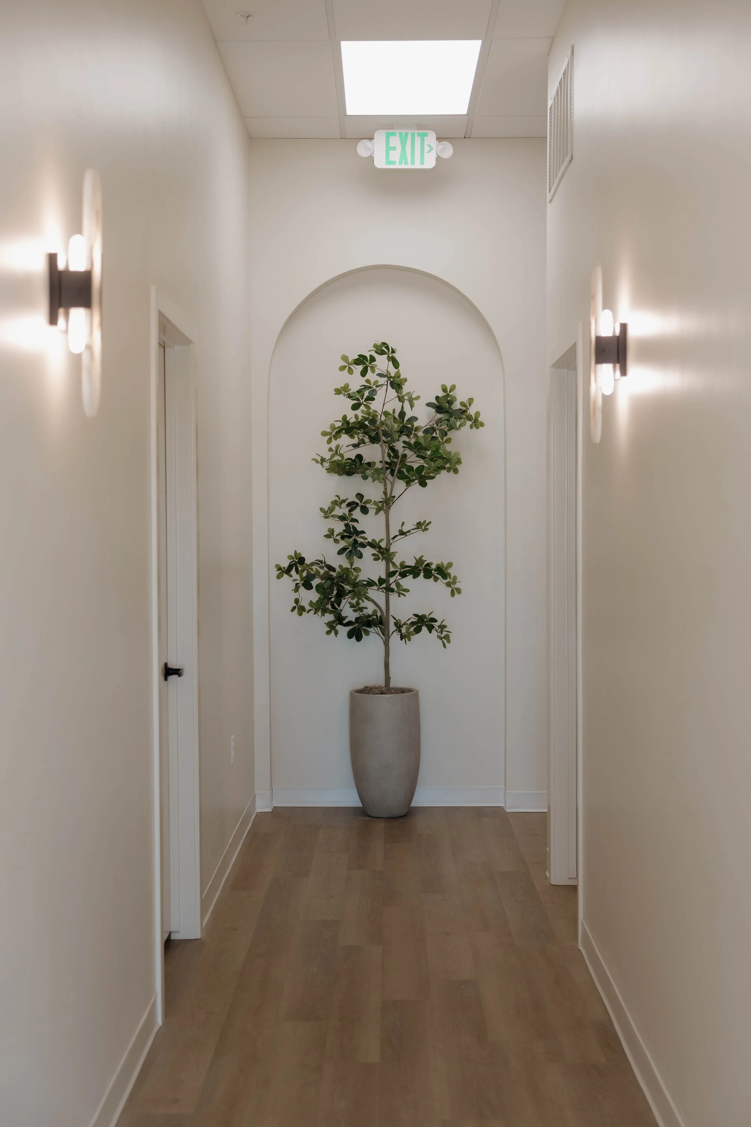 Massage therapy hallway inside Rebound Chiropractic in Lehi, Utah