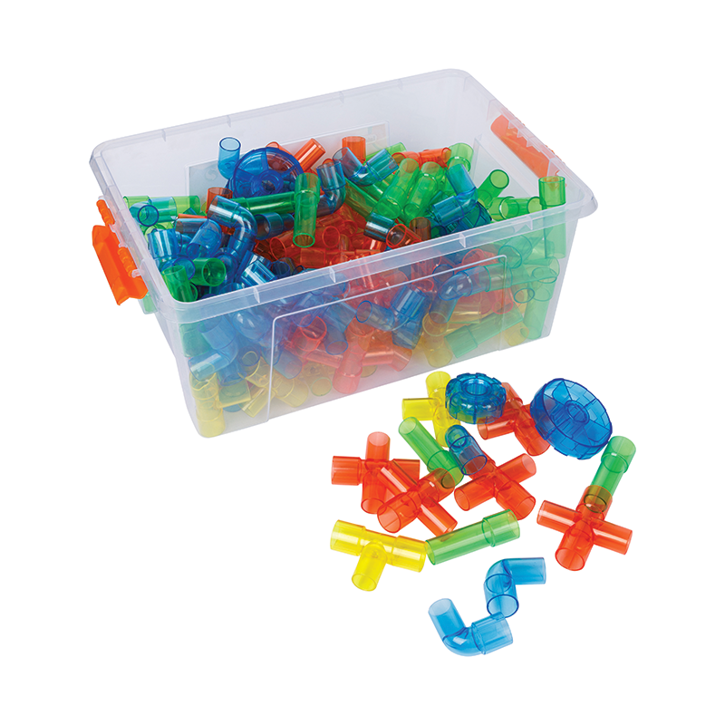 Transparent Rainbow Pipe Construction Blocks (large set)