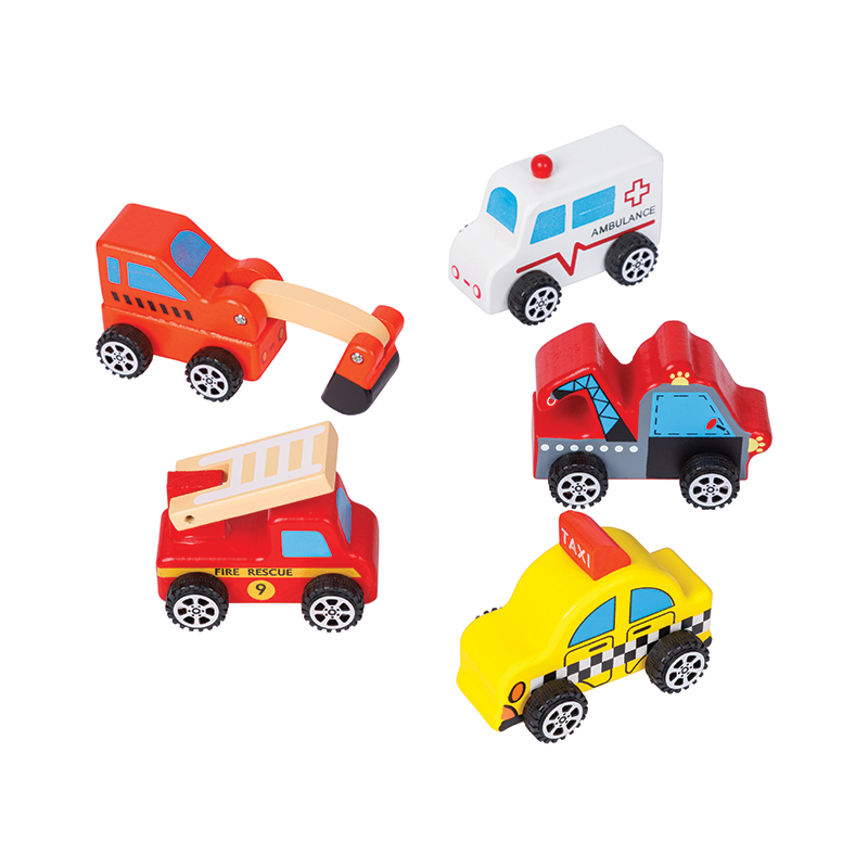 Wooden Professions Cars Set of 5