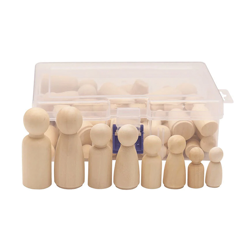 Natural Wooden Peg Dolls 50pcs