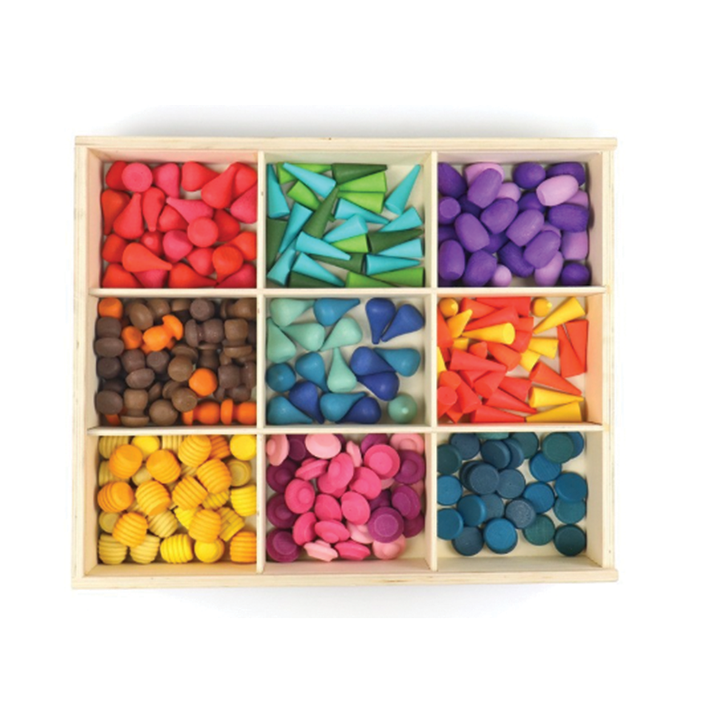 Wooden Rainbow Loose parts set (324pcs)