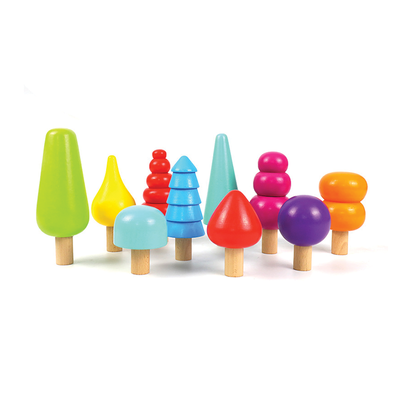 Wooden Rainbow Trees (10 pcs)