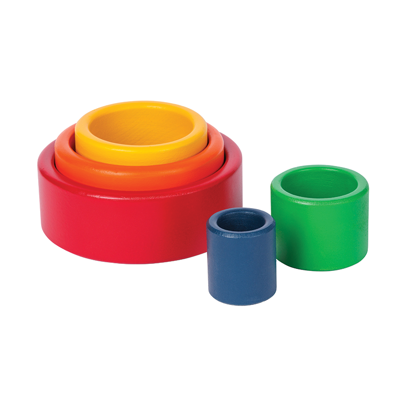 Wooden Rainbow Nesting Bowls (5pcs)