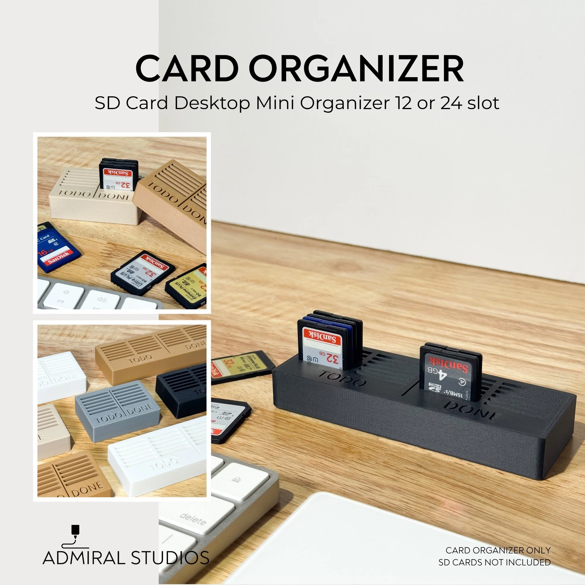 SD Card Desktop Mini Organizer: Desktop Storage for Photographers & Videographers