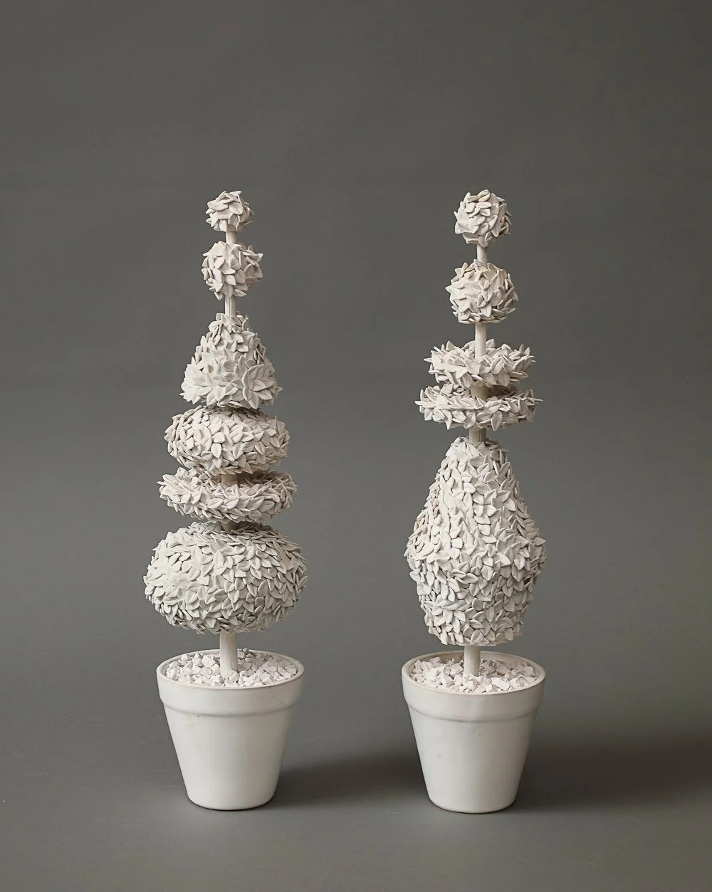 Modern Topiary Pair, English Porcelain