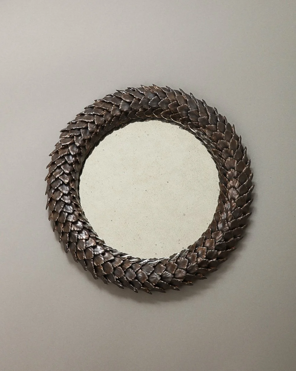 Laurel Wreath Mirror, Metallic Glaze, Antique Mirror