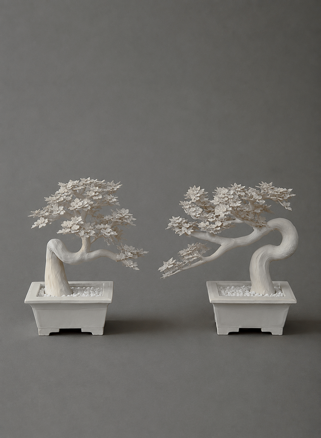 White Porcelain Companion Bonsai Trees