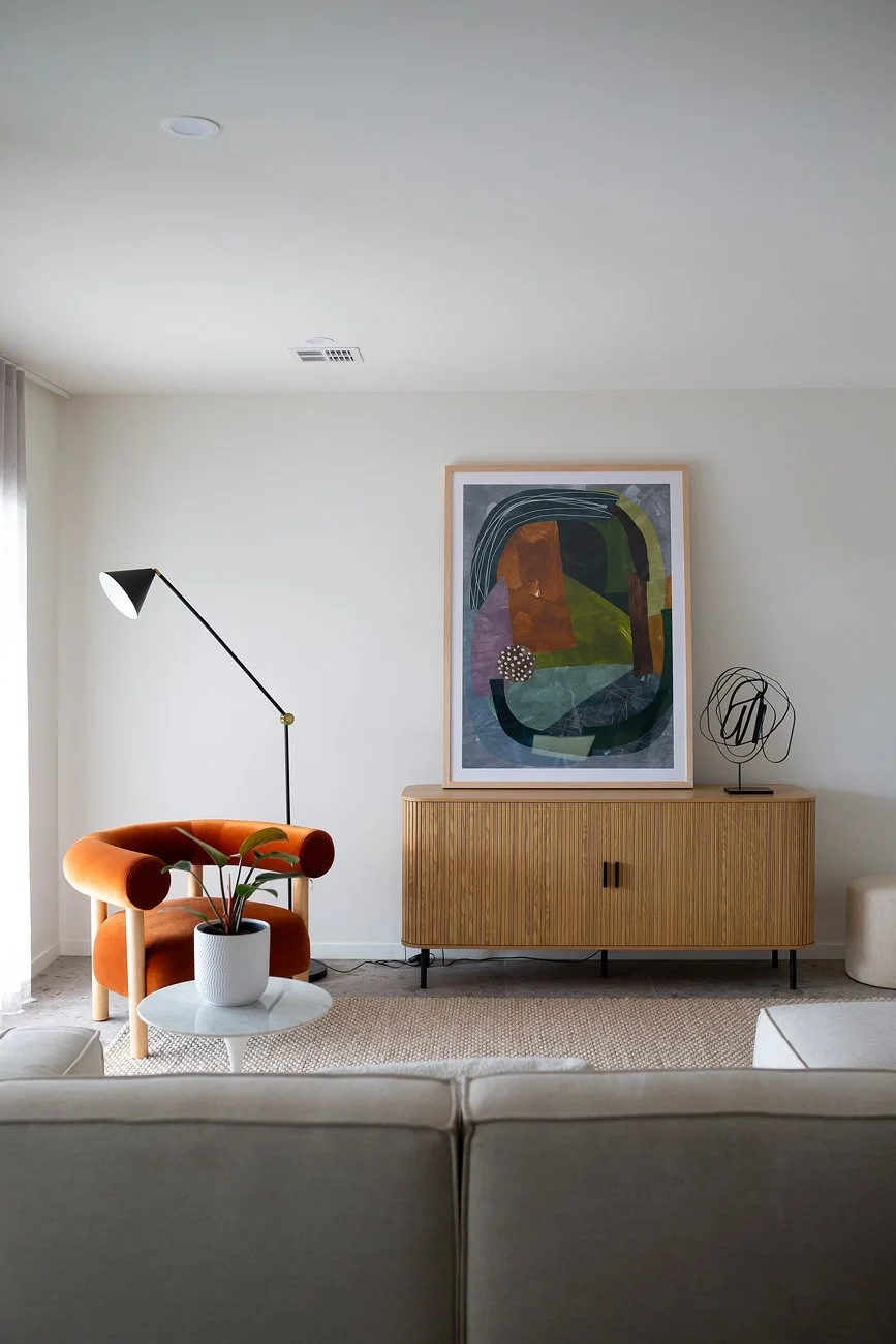 Modern family home styled living room by Banksia Projects