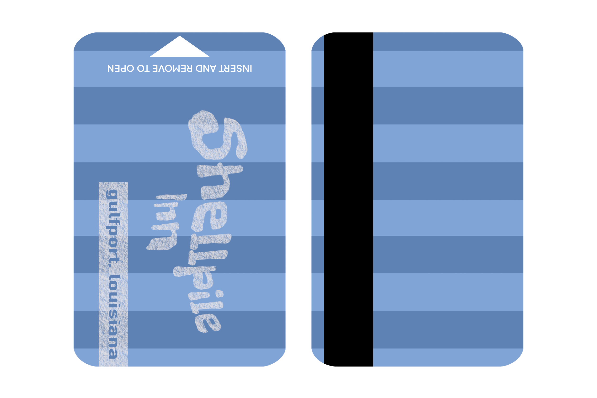 Blue hotel key card