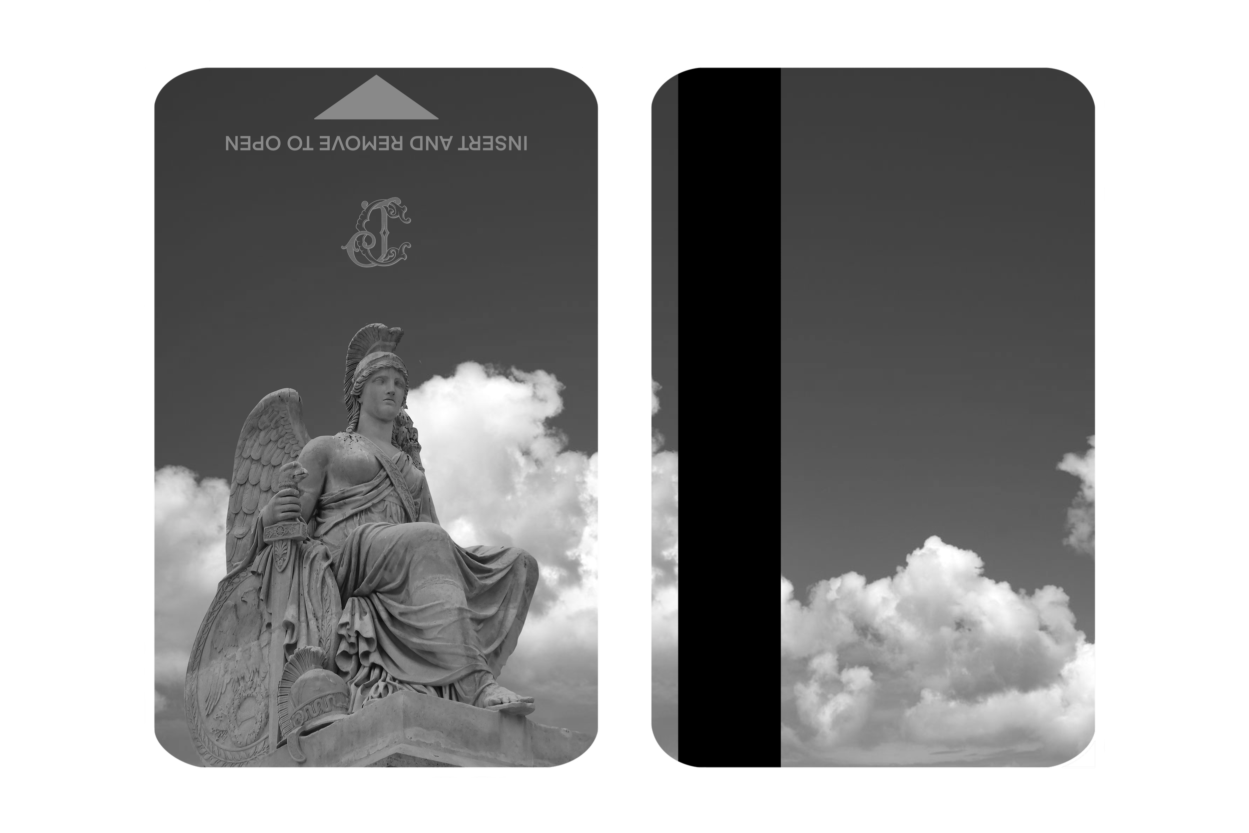 Black and White hotel key card 